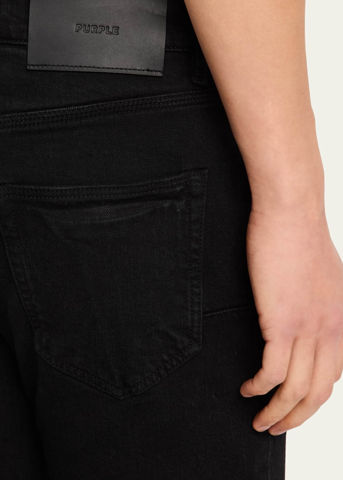 PURPLE Men's Crystal Side-Snap Flare Jeans Image 5 of 5