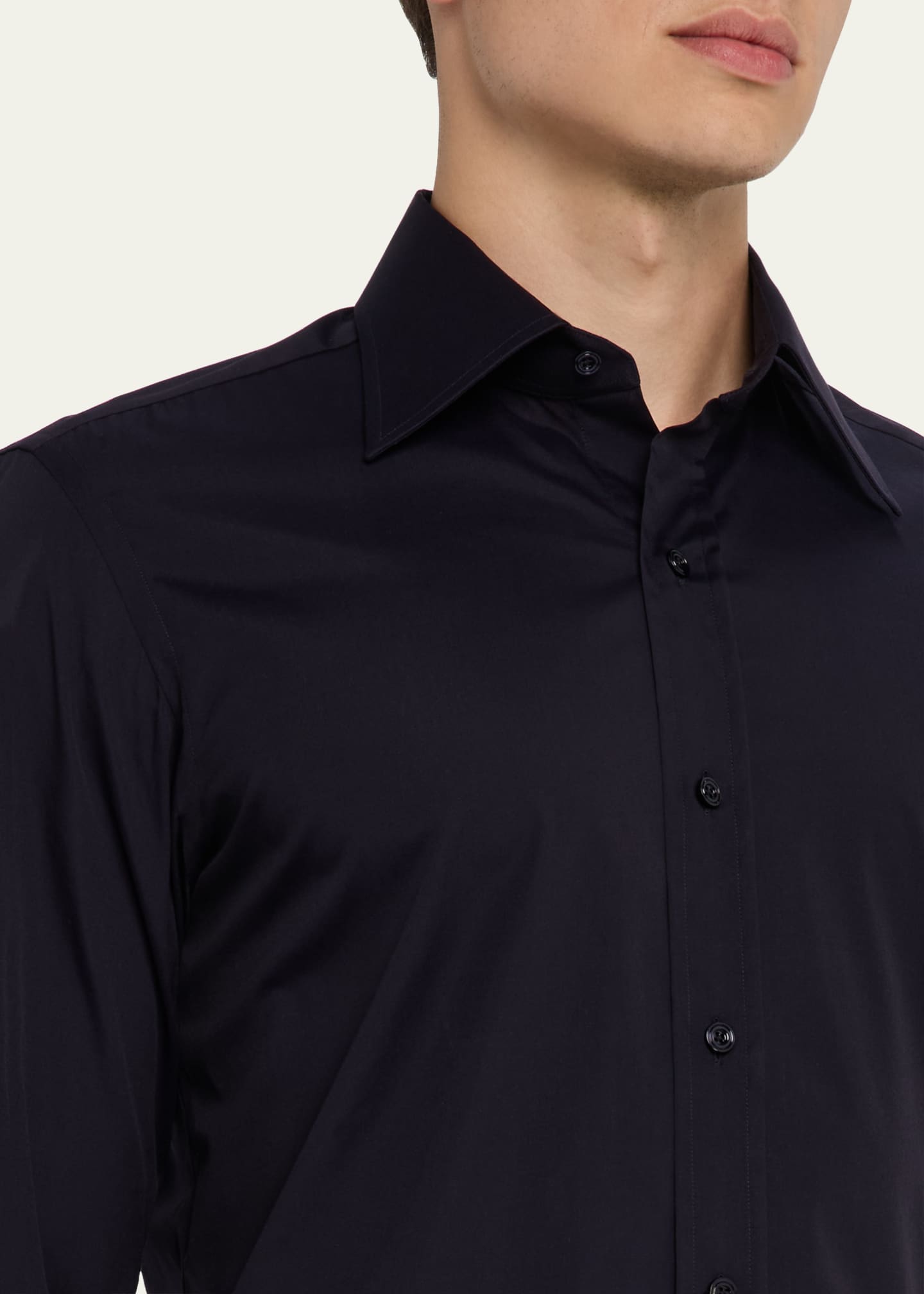 TOM FORD Men's Poplin Point-Collar Dress Shirt Image 5 of 5