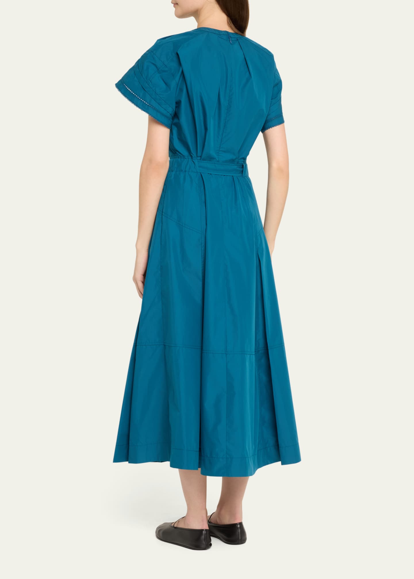 3.1 Phillip Lim Draped Short-Sleeve Belted Midi Dress Image 3 of 5