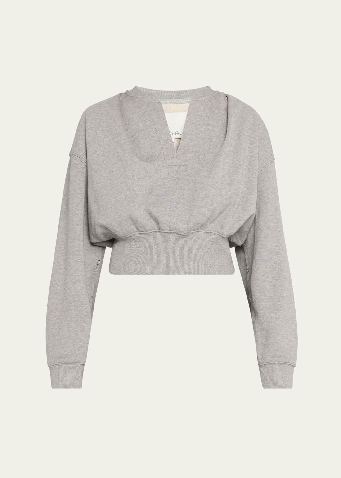 3.1 Phillip Lim Cropped Sweatshirt with Inseam Snaps Image 1 of 5