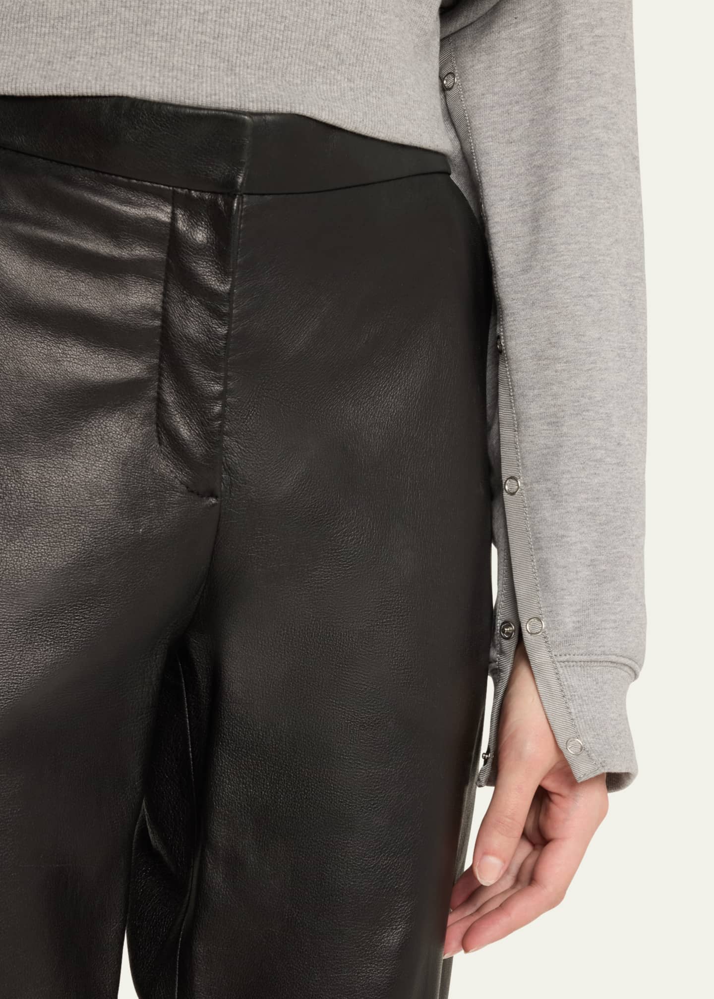 3.1 Phillip Lim Cropped Sweatshirt with Inseam Snaps Image 5 of 5