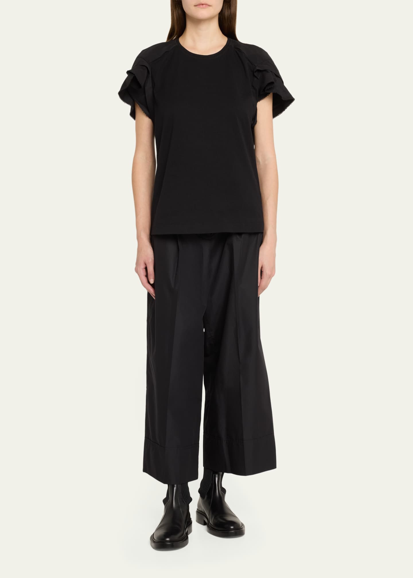 3.1 Phillip Lim Draped-Sleeve Combo T-Shirt Image 2 of 5