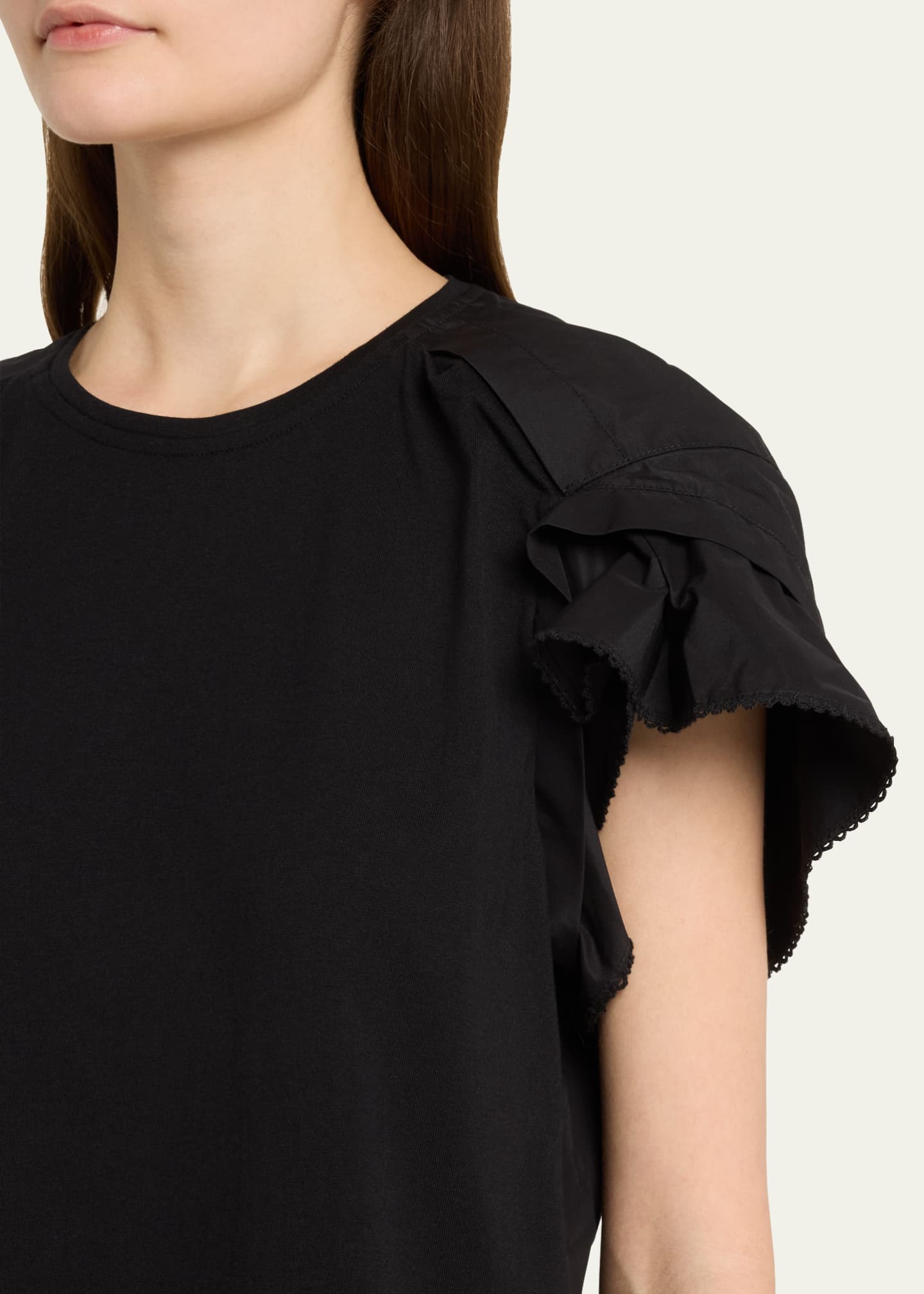 3.1 Phillip Lim Draped-Sleeve Combo T-Shirt Image 5 of 5