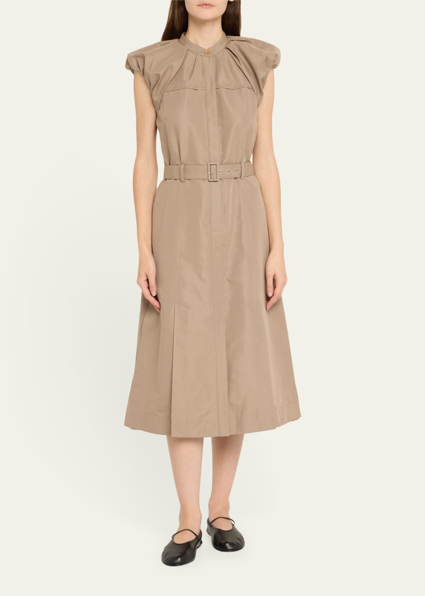 3.1 Phillip Lim Puff-Sleeve Belted Midi Dress Image 2 of 5