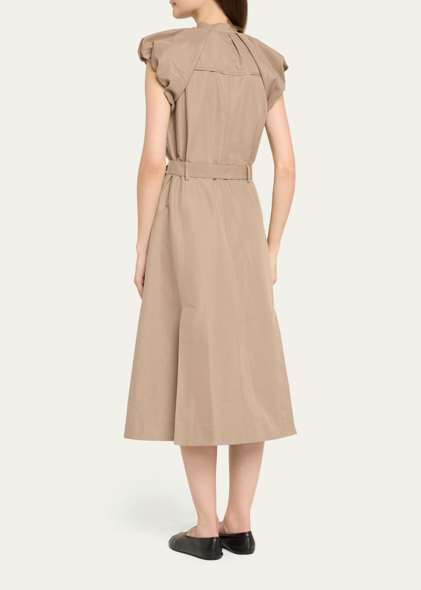 3.1 Phillip Lim Puff-Sleeve Belted Midi Dress Image 3 of 5