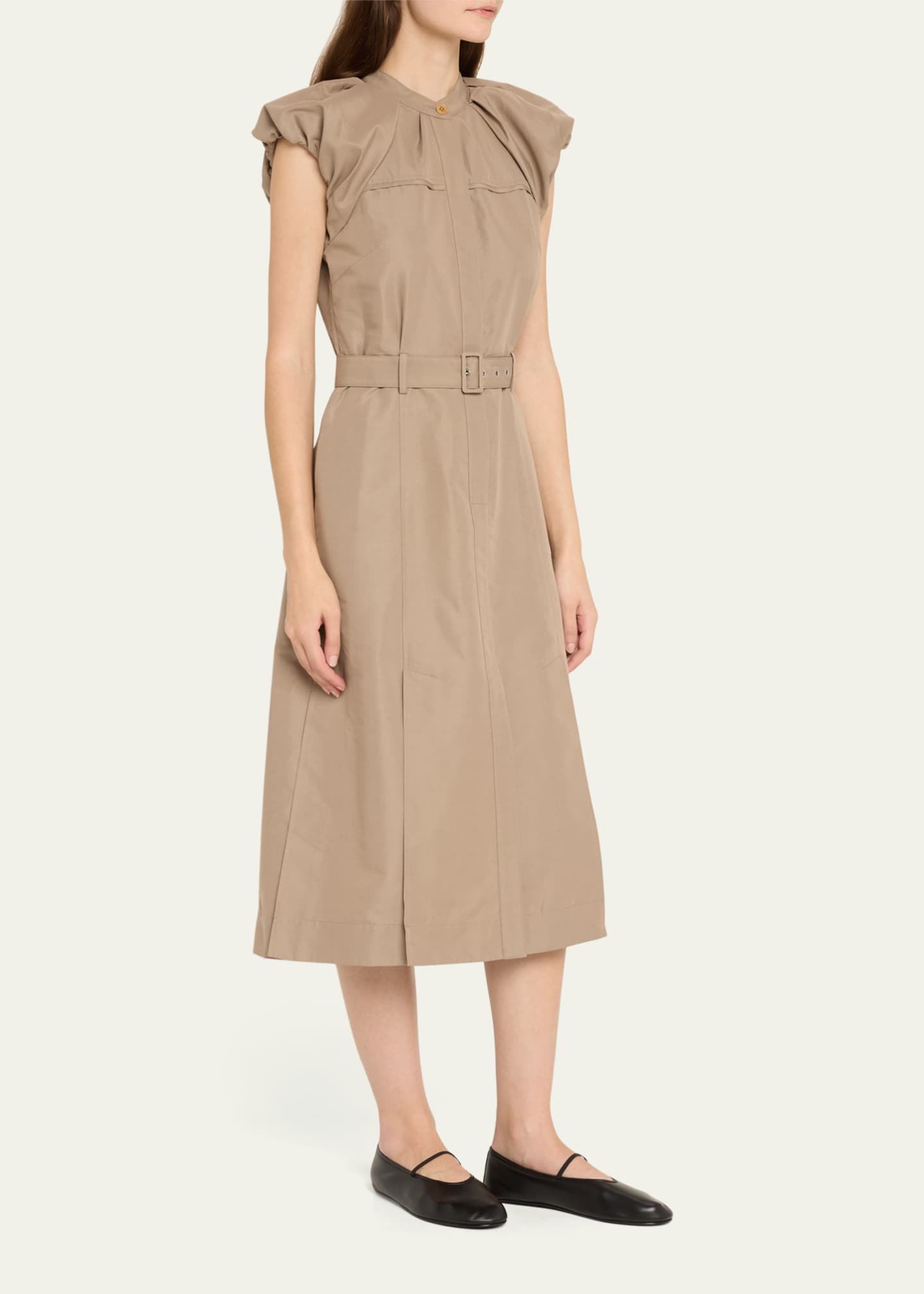3.1 Phillip Lim Puff-Sleeve Belted Midi Dress Image 4 of 5
