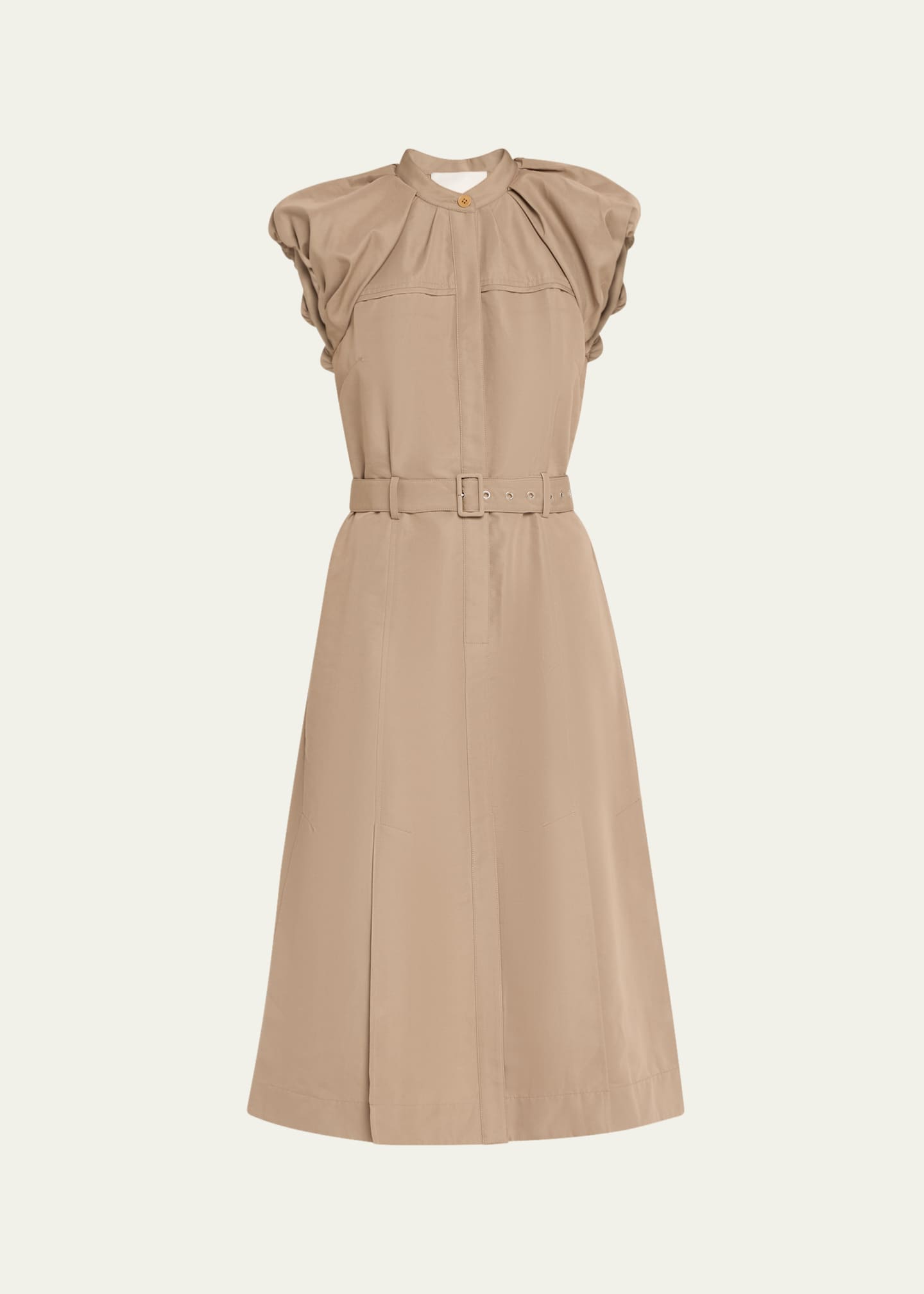 3.1 Phillip Lim Puff-Sleeve Belted Midi Dress Image 1 of 5