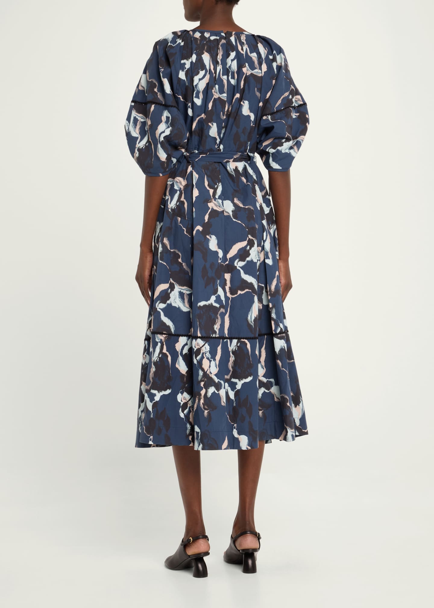 3.1 Phillip Lim Shirred Belted Midi Dress Image 3 of 5