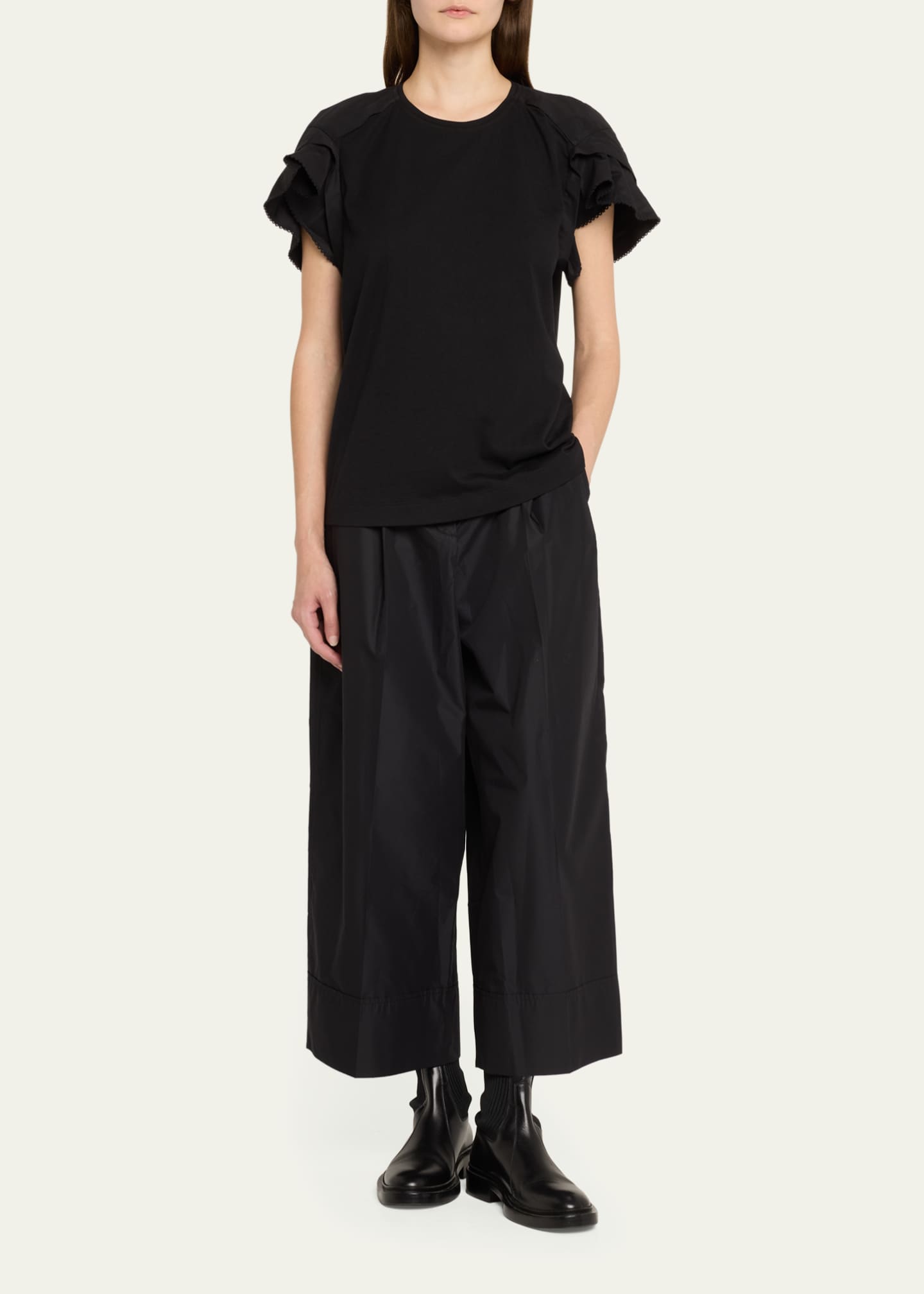 3.1 Phillip Lim Cropped Wide-Leg Pants with Belt Image 2 of 5