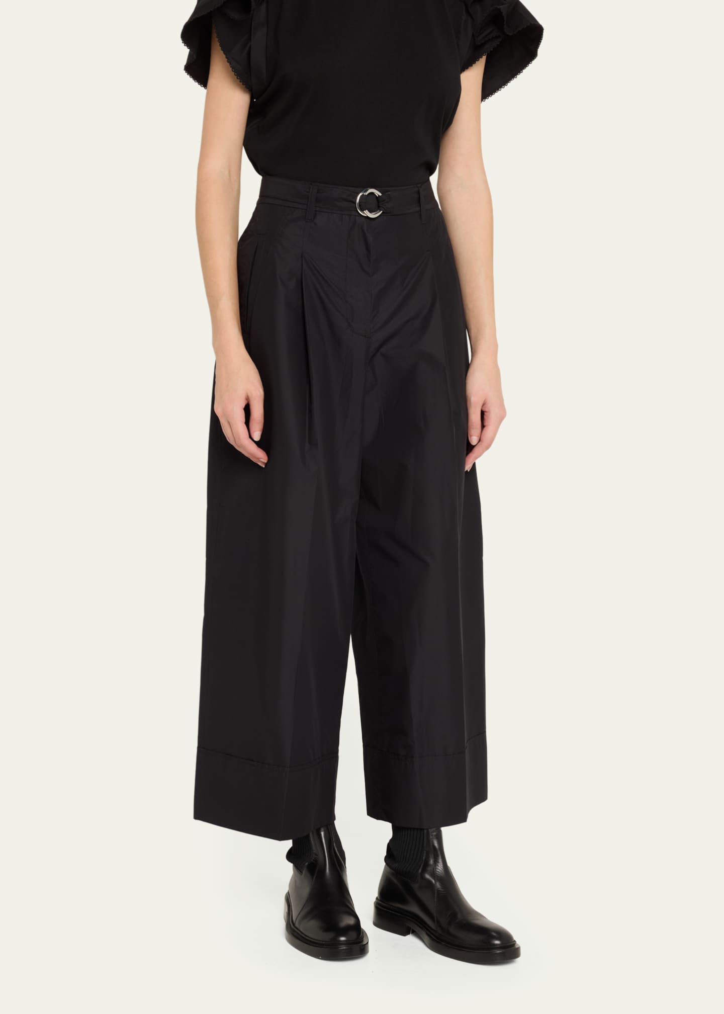 3.1 Phillip Lim Cropped Wide-Leg Pants with Belt Image 4 of 5