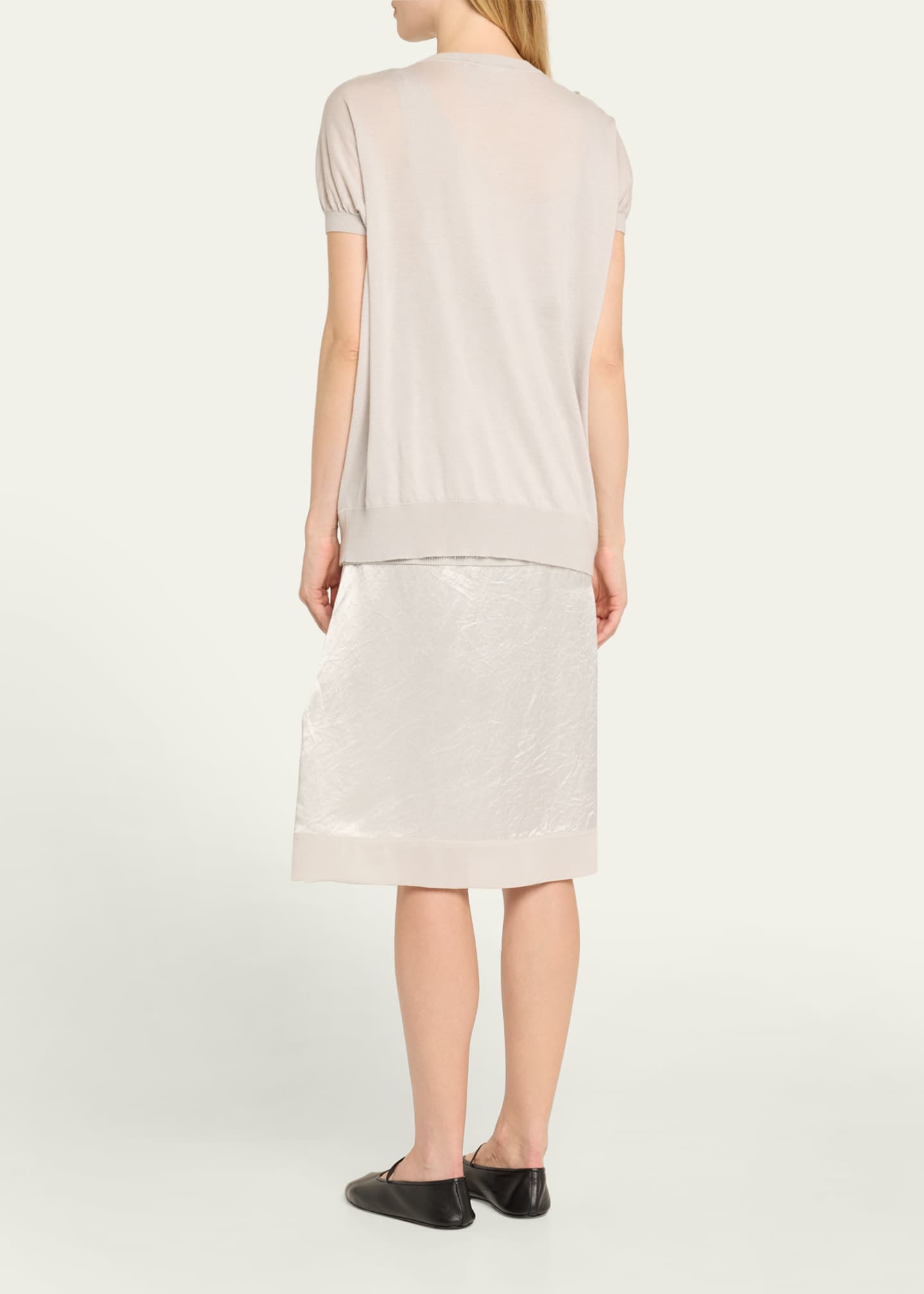 3.1 Phillip Lim Short-Sleeve Multi-Combo Midi Dress Image 3 of 5