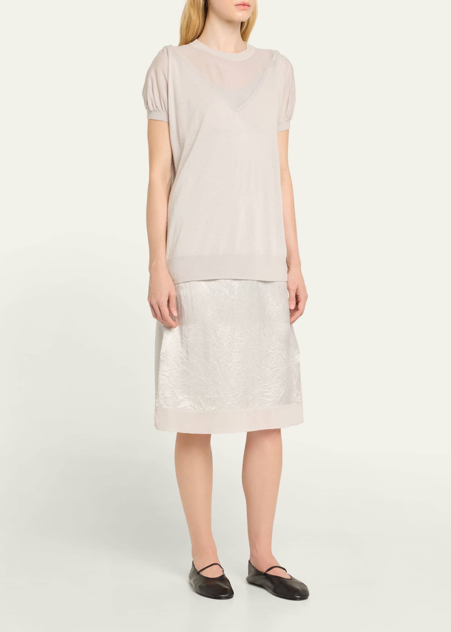 3.1 Phillip Lim Short-Sleeve Multi-Combo Midi Dress Image 4 of 5