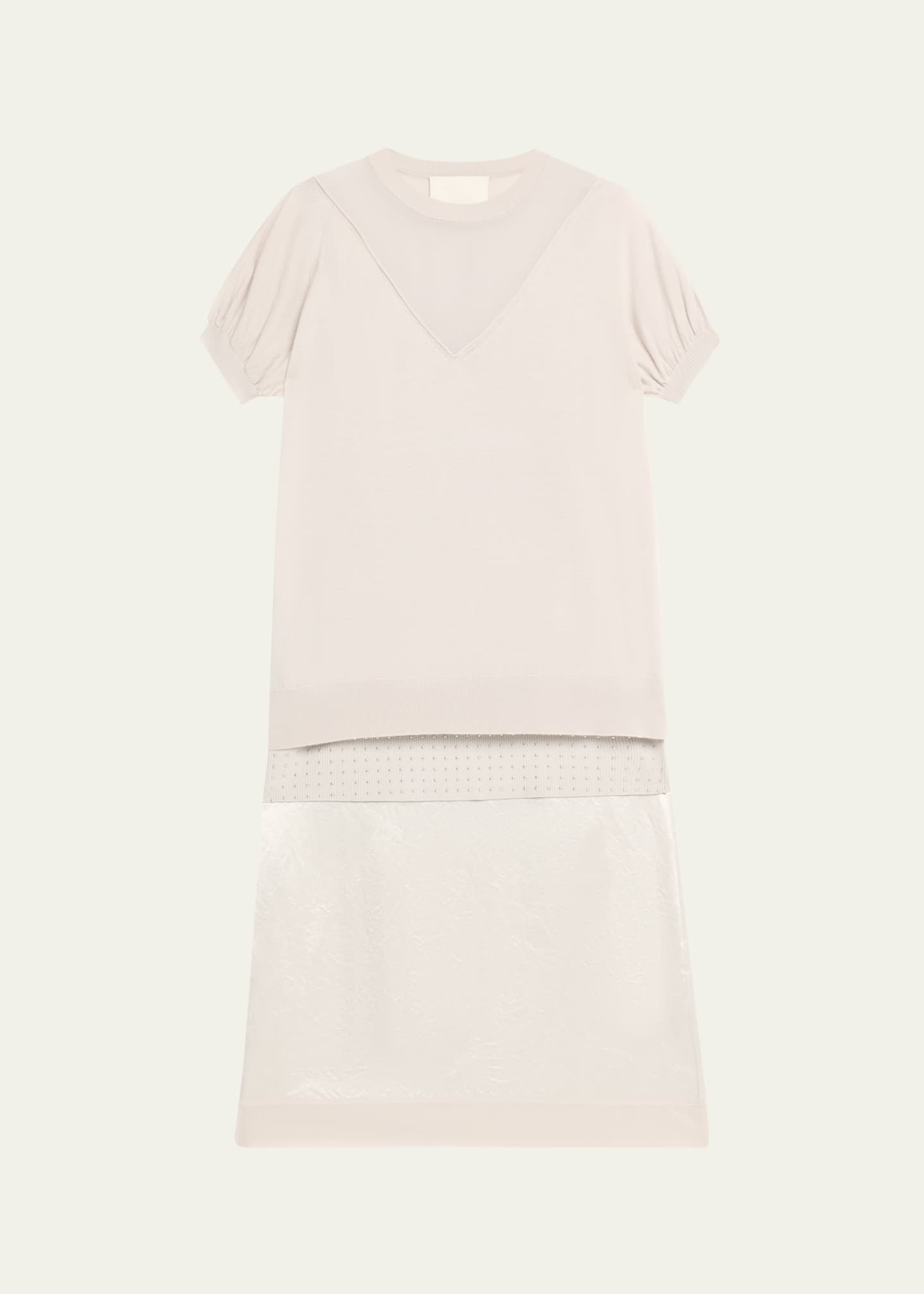 3.1 Phillip Lim Short-Sleeve Multi-Combo Midi Dress Image 1 of 5