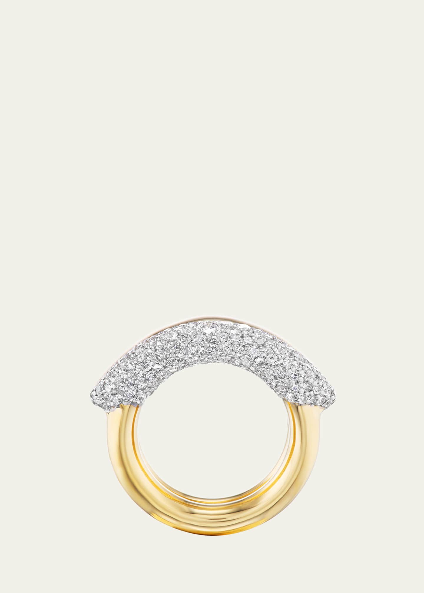 Uniform Object 18K Yellow Gold Shard Diamond Ring Image 3 of 3