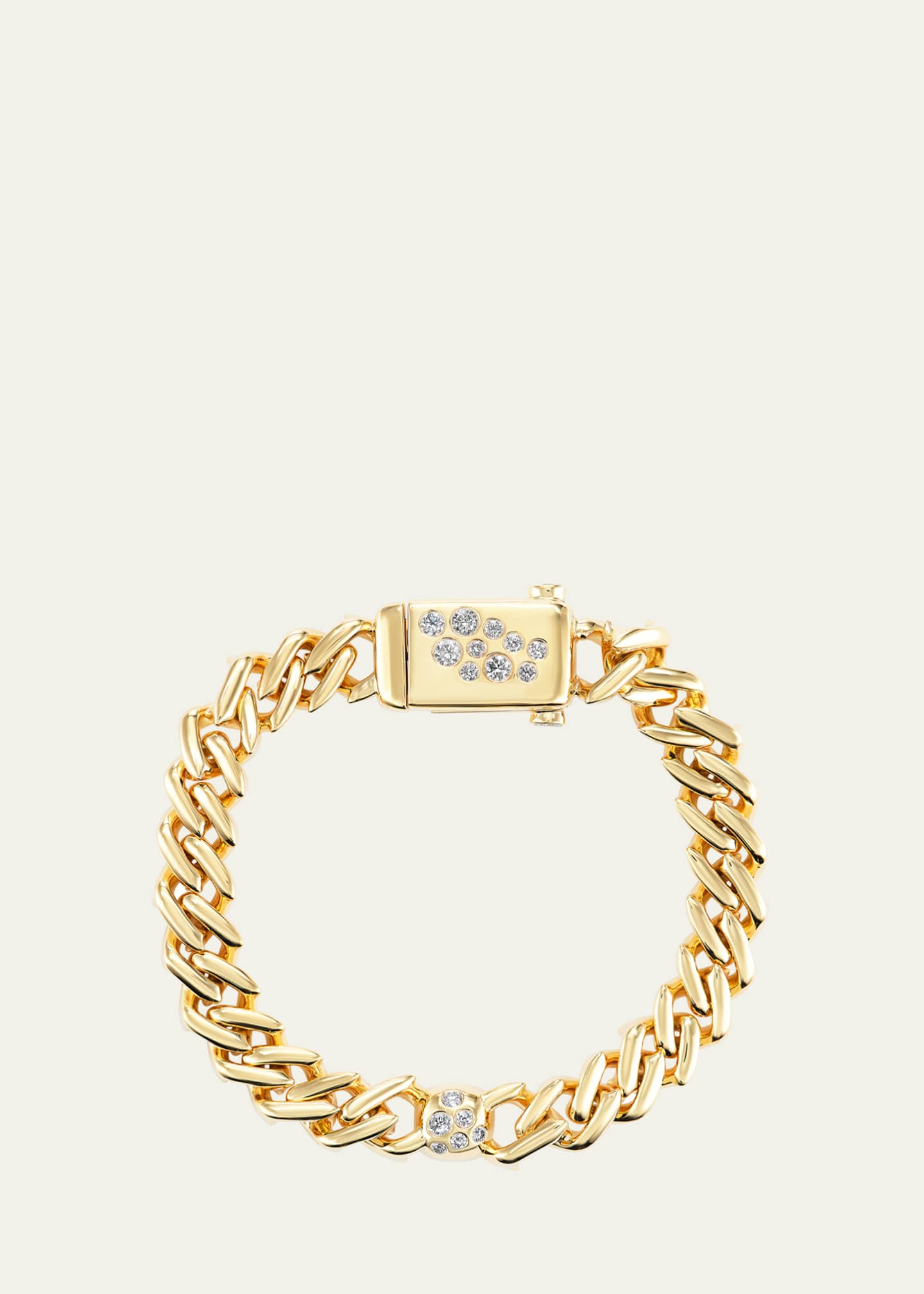 Uniform Object 18K Yellow Gold Diamond Curb Chain Bracelet Image 2 of 2