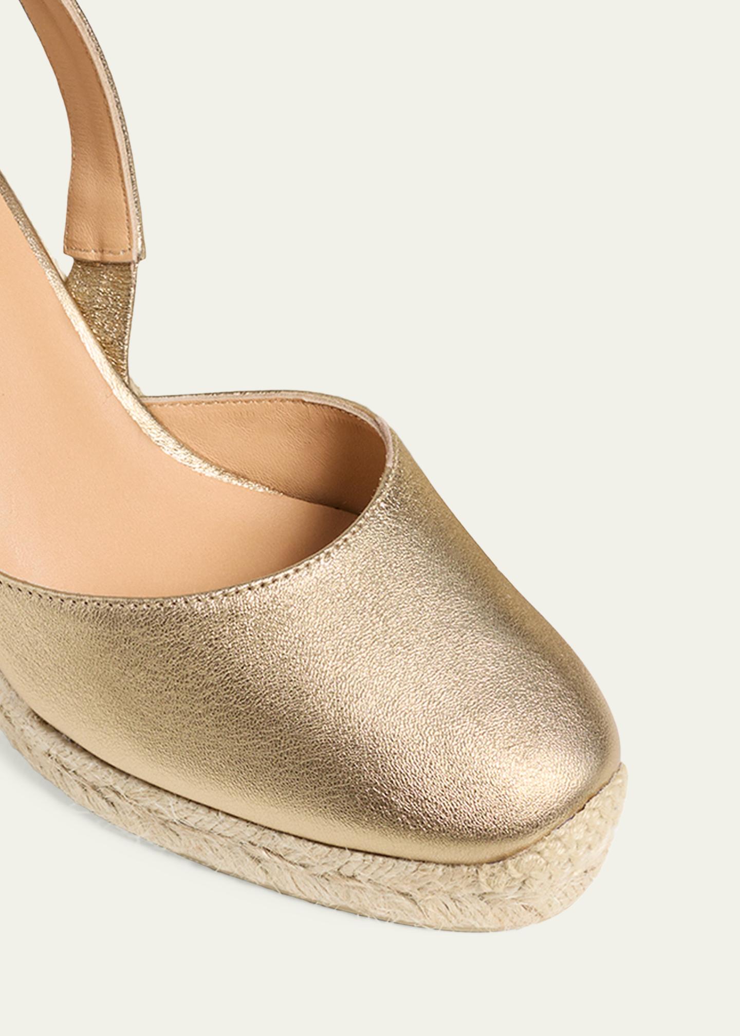 Castañer Carissa Metallic Leather Wedge Espadrilles - Bergdorf Goodman