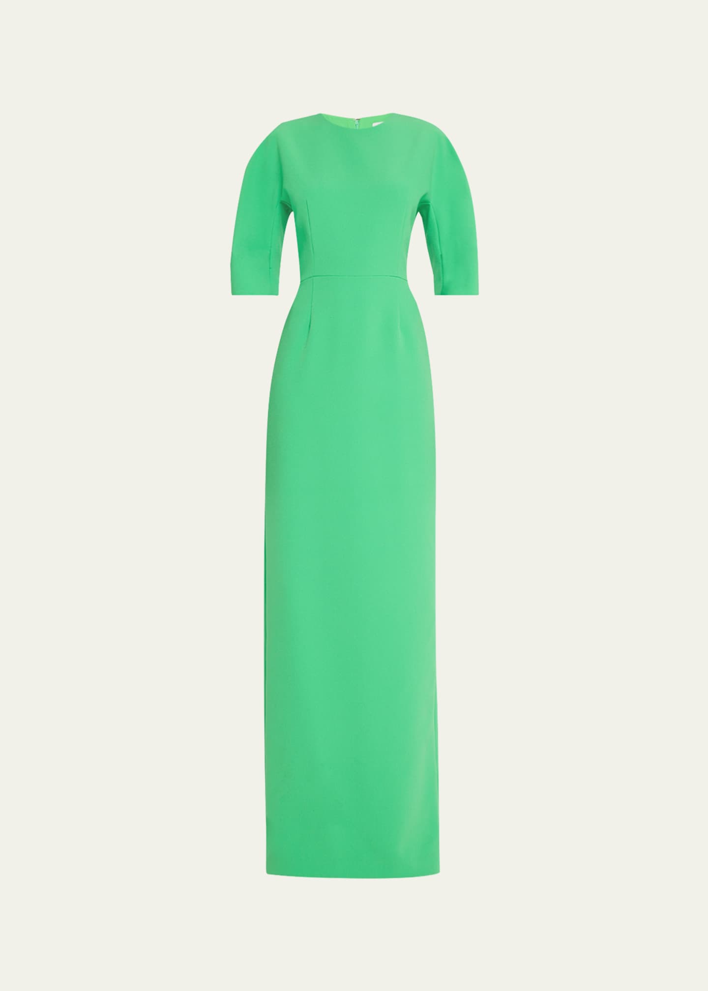 Rickie Freeman for Teri Jon Elbow-Sleeve Crepe Column Gown Image 1 of 5