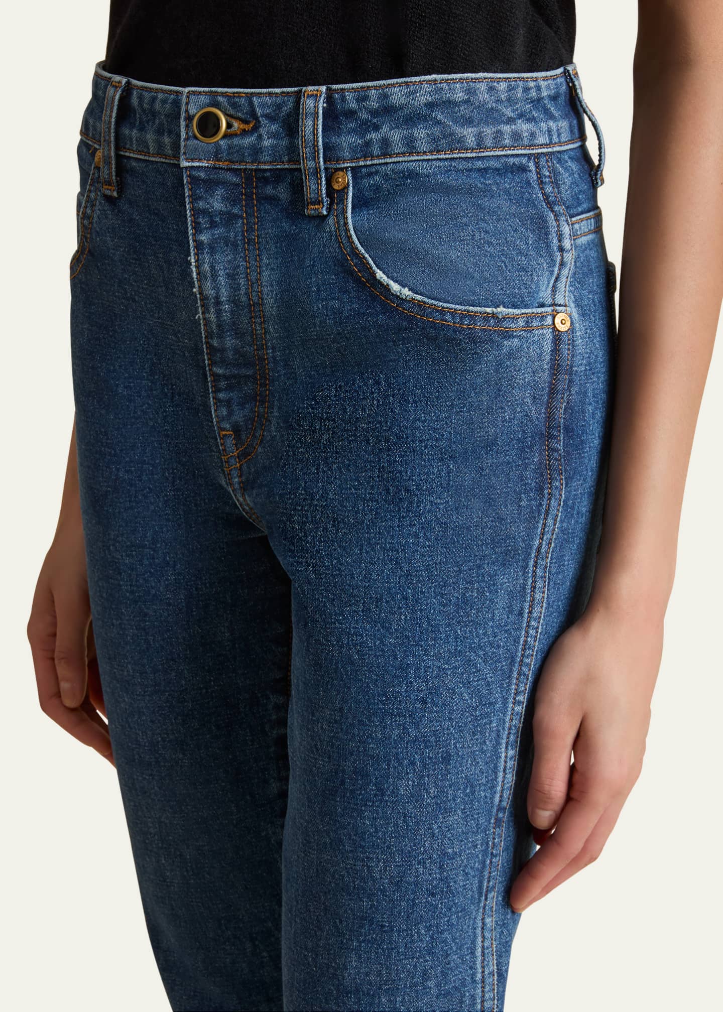 KHAITE Vivian cropped high-rise bootcut jeans | THE OUTNET