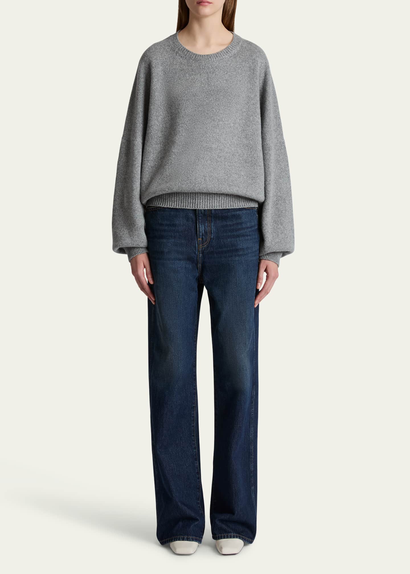 Khaite Bonnie Straight-Leg Dark Wash Jeans Image 2 of 5