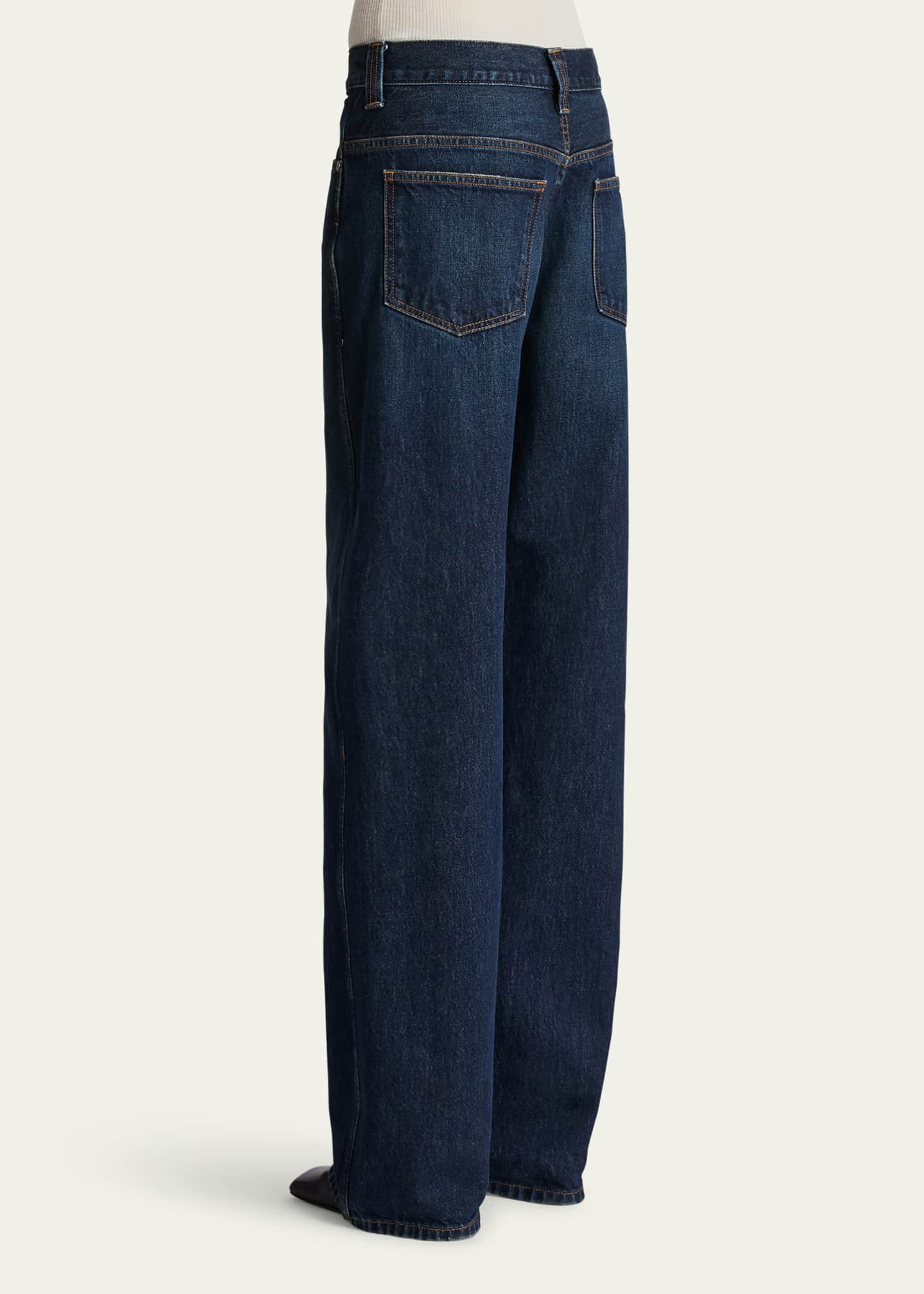 Khaite Bonnie Straight-Leg Dark Wash Jeans Image 3 of 5