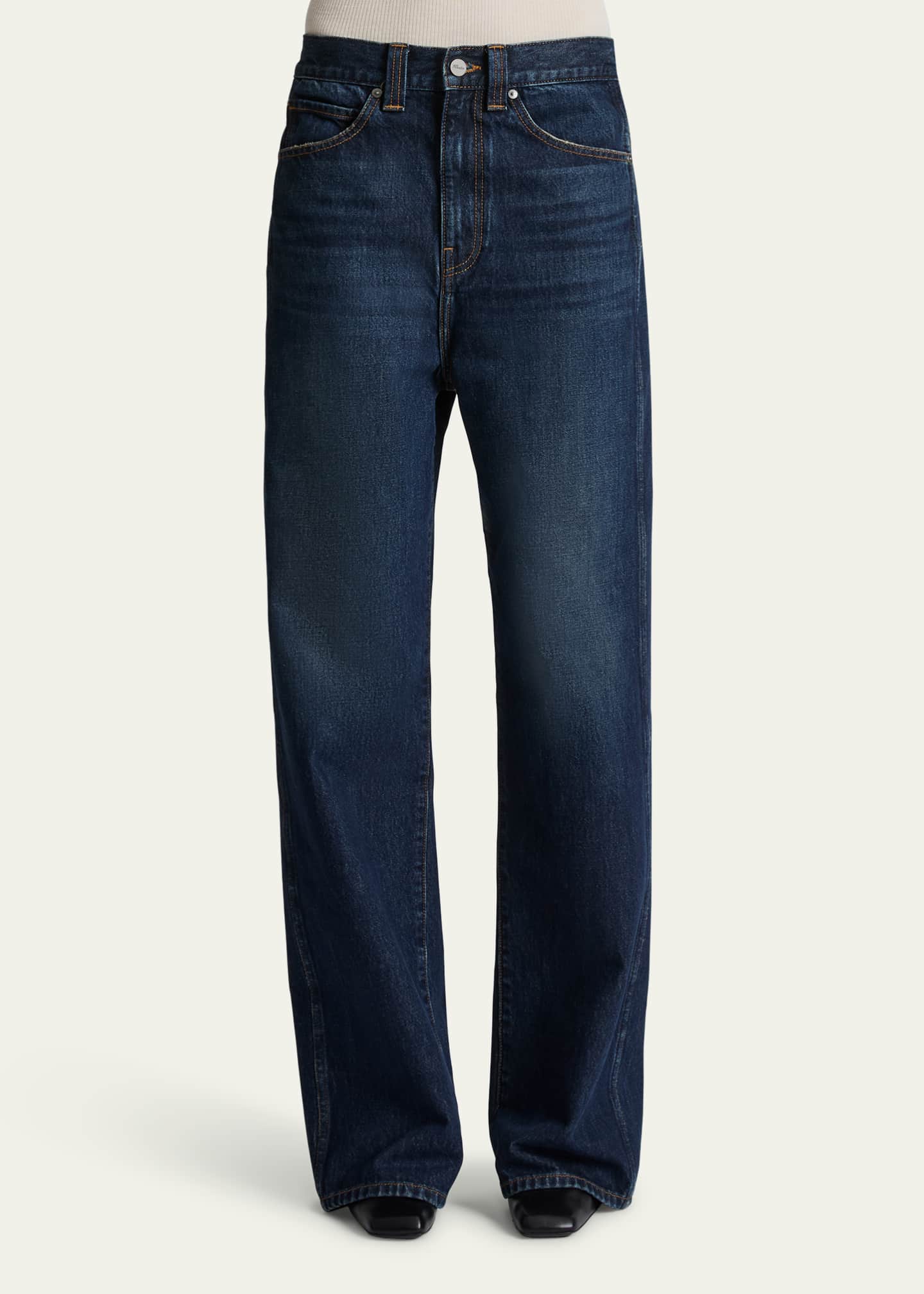 Khaite Bonnie Straight-Leg Dark Wash Jeans Image 4 of 5