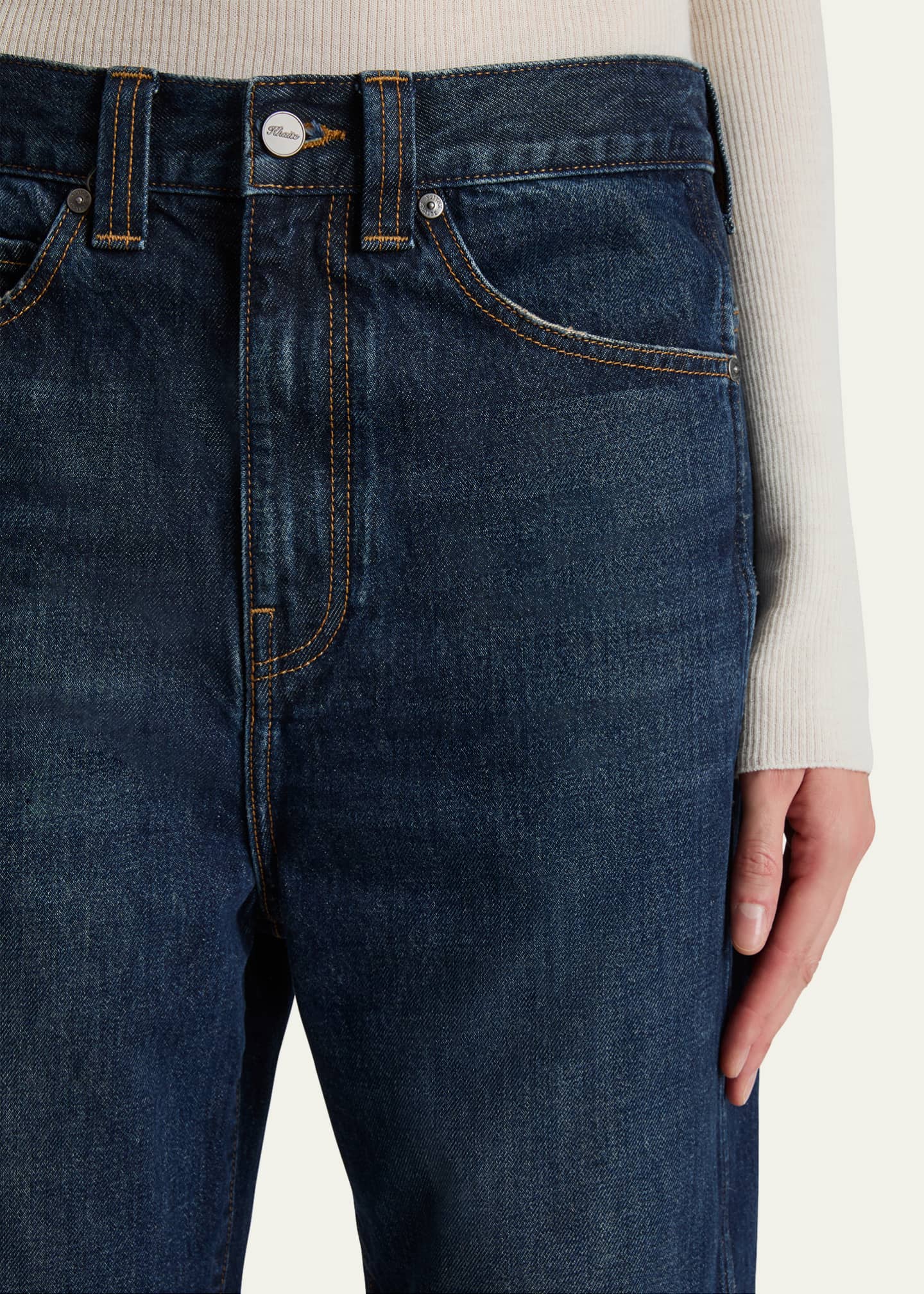Khaite Bonnie Straight-Leg Dark Wash Jeans Image 5 of 5
