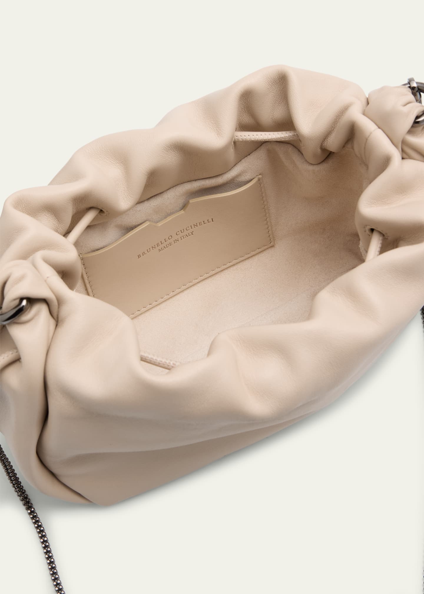 Brunello Cucinelli Small Drawstring Lambskin Crossbody Bag Image 3 of 4