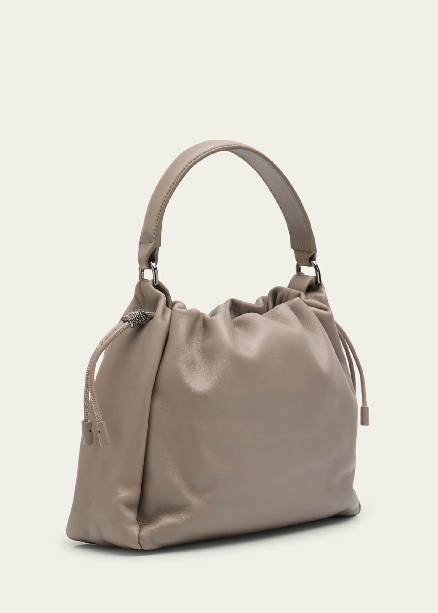 Brunello Cucinelli Drawstring Lambskin Crossbody Bag Image 2 of 4