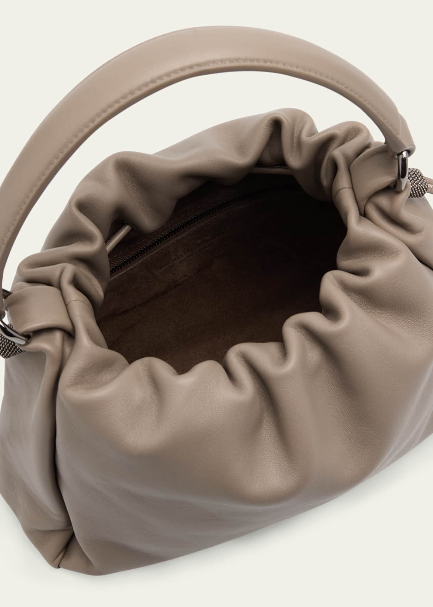 Brunello Cucinelli Drawstring Lambskin Crossbody Bag Image 3 of 4