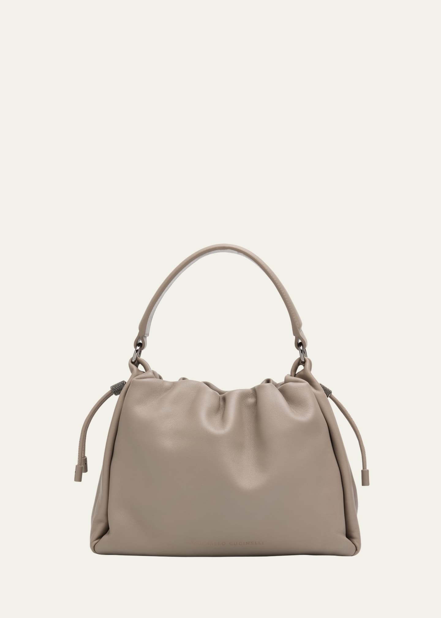 Brunello Cucinelli Drawstring Lambskin Crossbody Bag Image 1 of 4