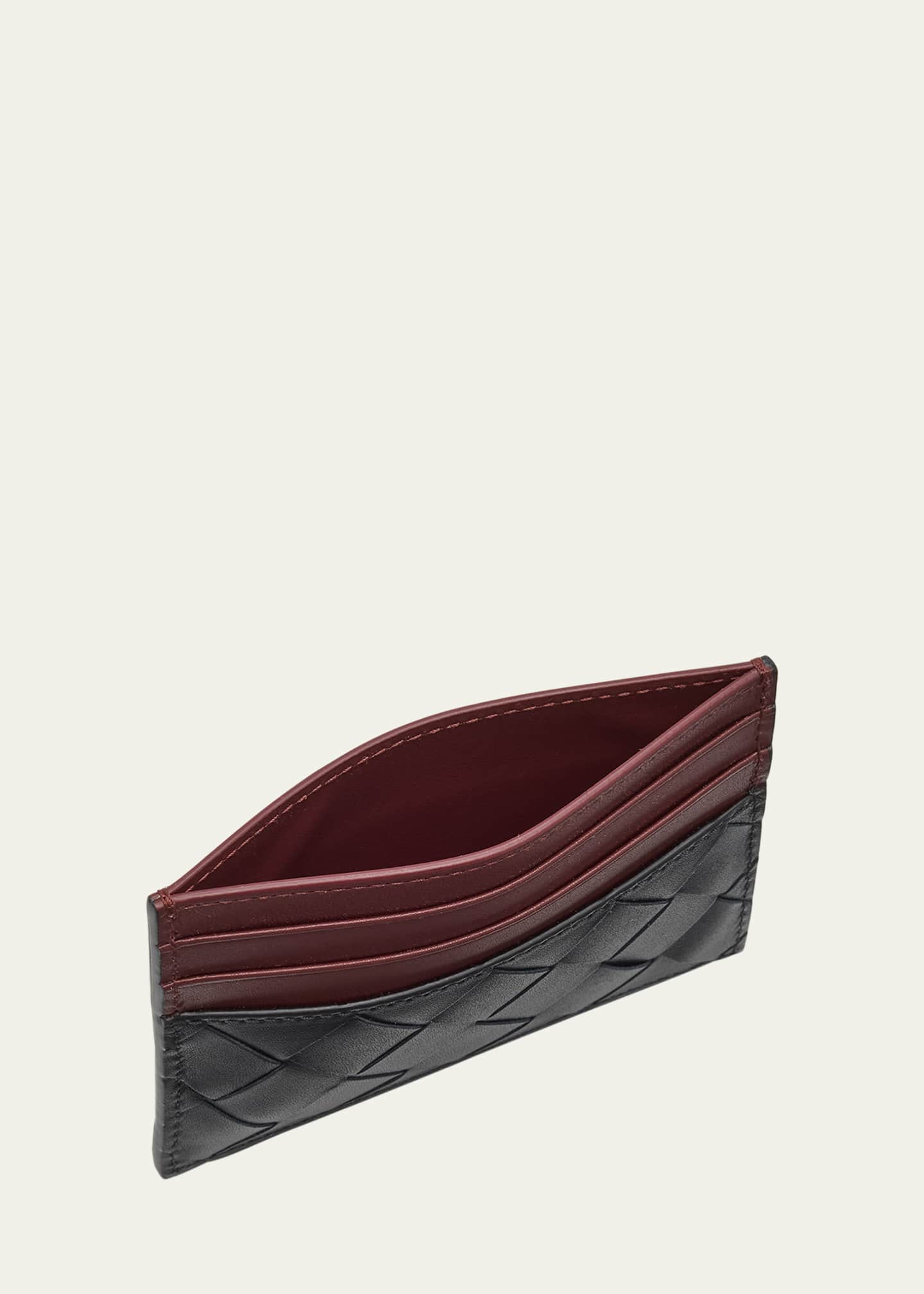Bottega Veneta Men's Intrecciato Bicolor Leather Card Holder Image 4 of 4