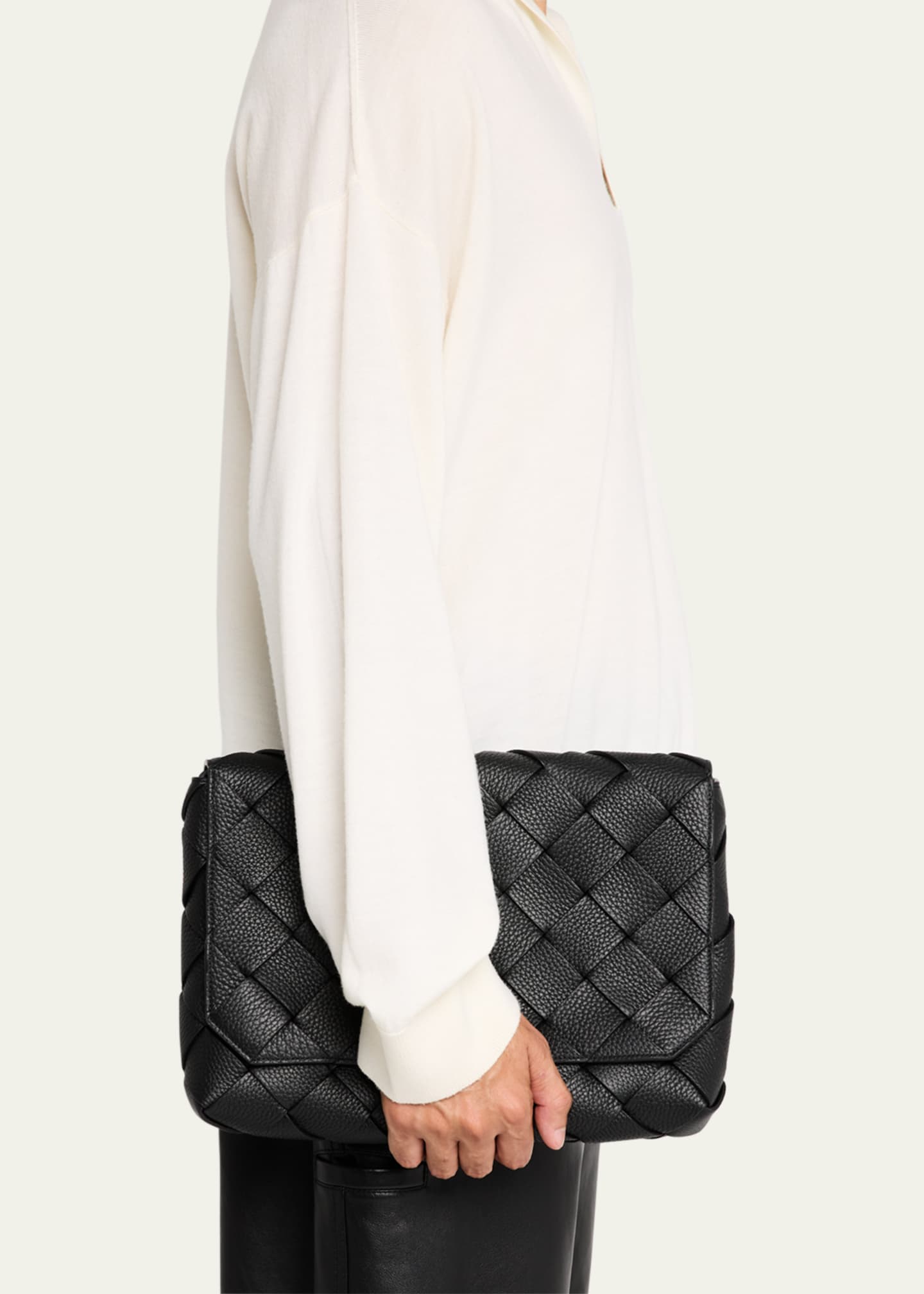 Bottega Veneta Men's Diago Large Intreccio Leather Crossbody Bag Image 2 of 6