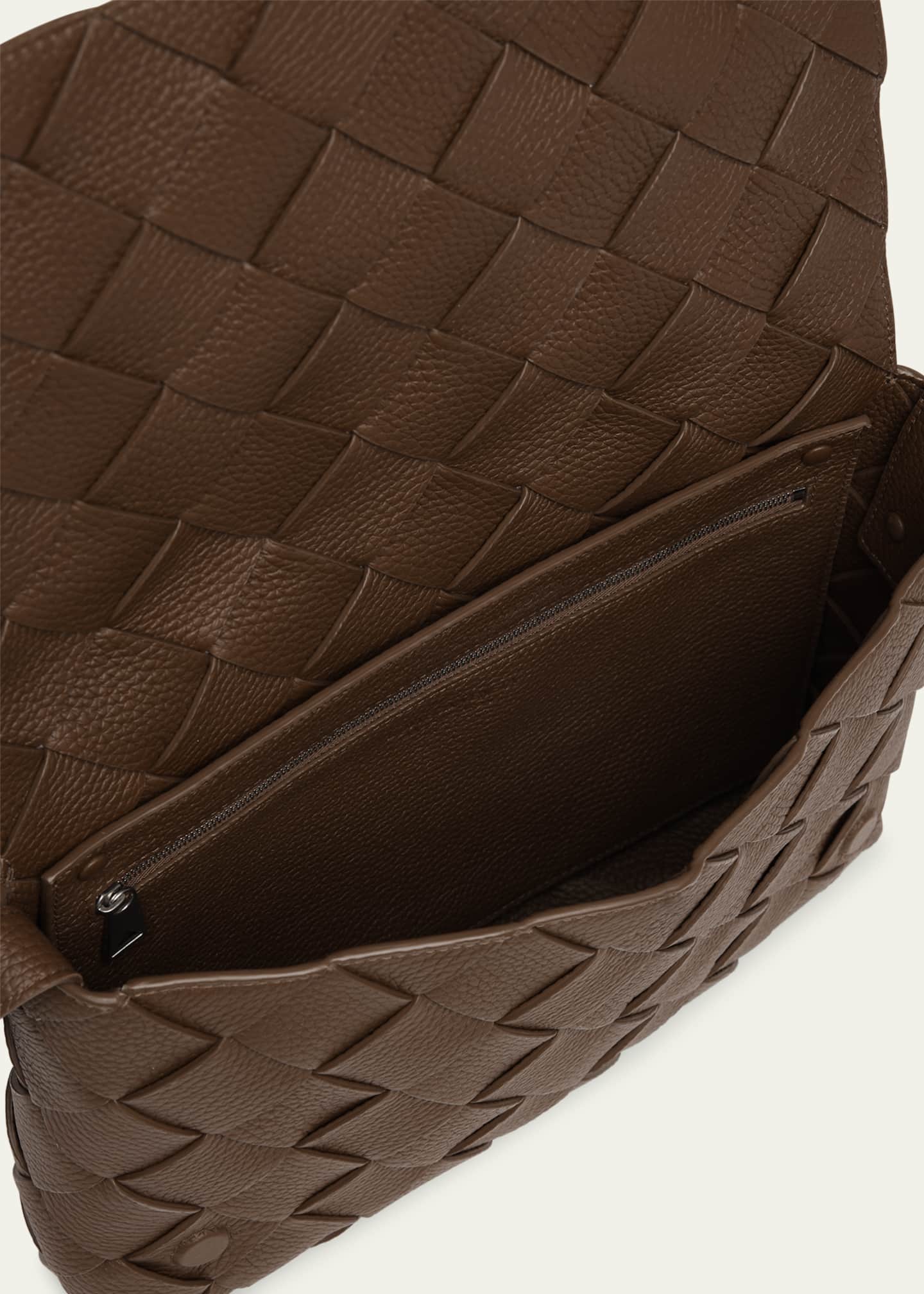 Bottega Veneta Men's Diago Large Intreccio Leather Crossbody Bag