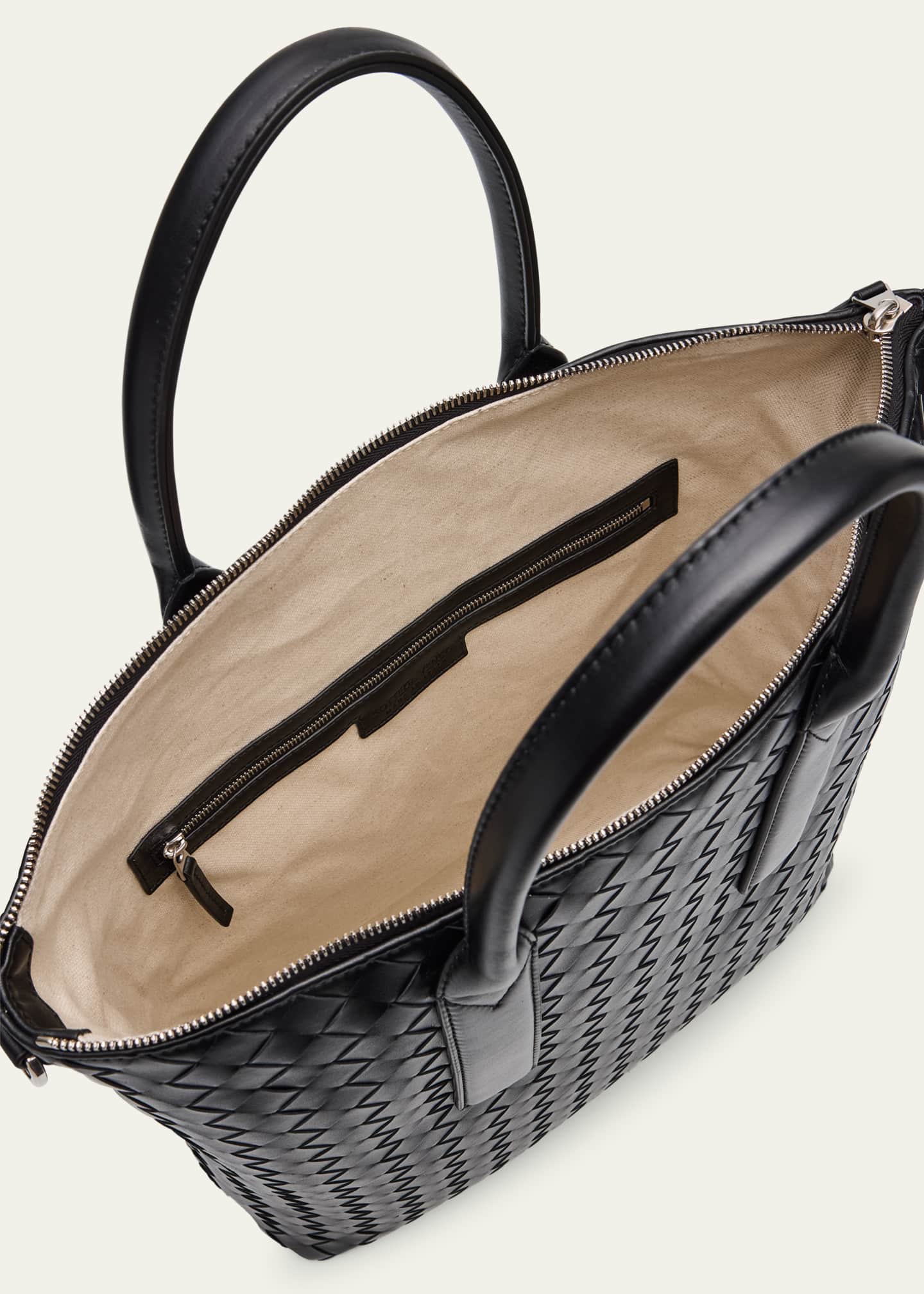 Bottega Veneta Men's Intrecciato Zip North-South Tote Bag Image 4 of 6