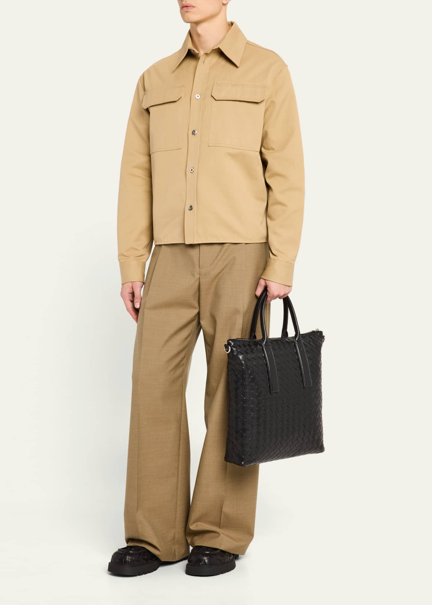 Bottega Veneta Men's Intrecciato Zip North-South Tote Bag Image 5 of 6