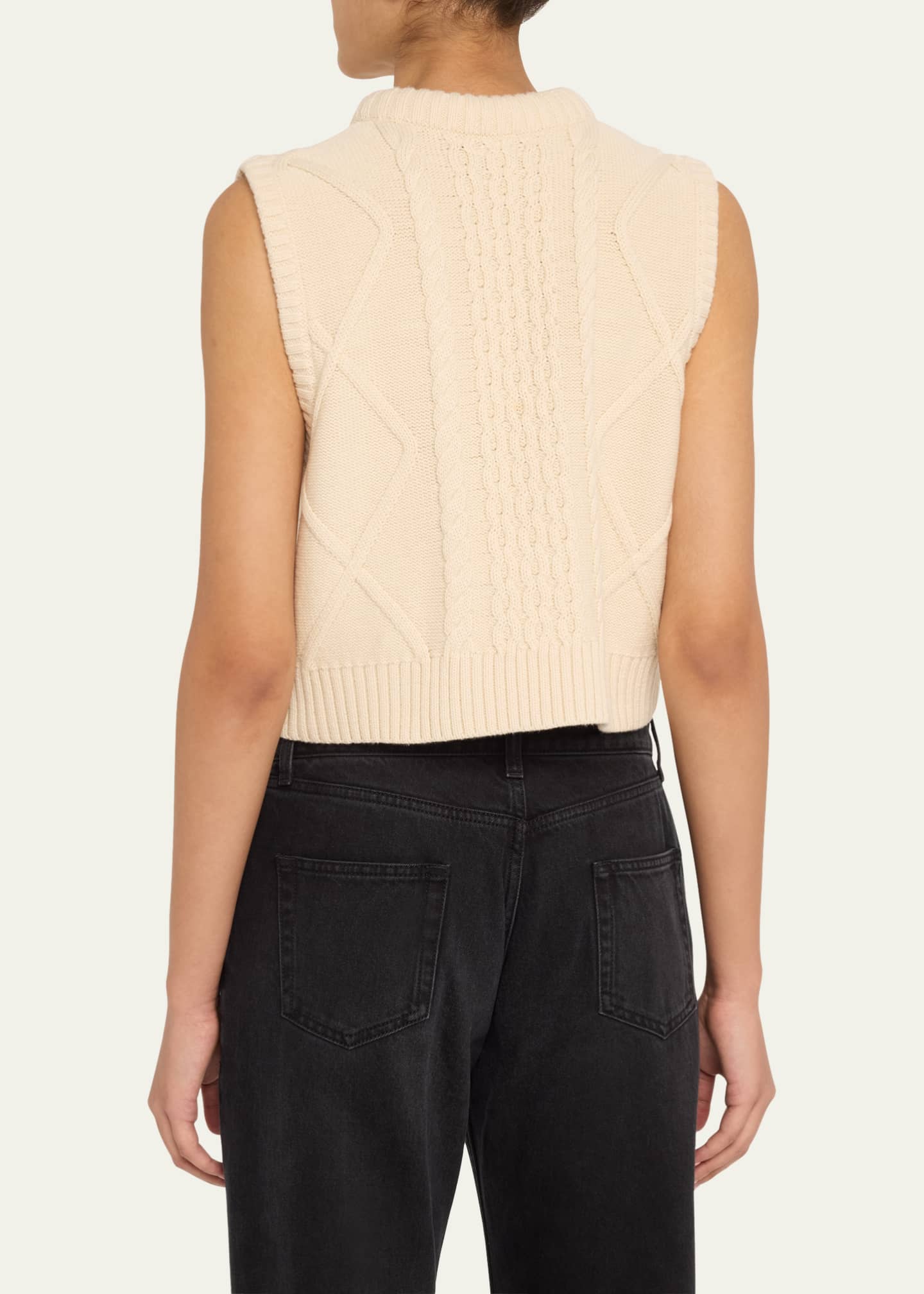 Kule The Van Chunky Cable-Knit Vest Image 3 of 5