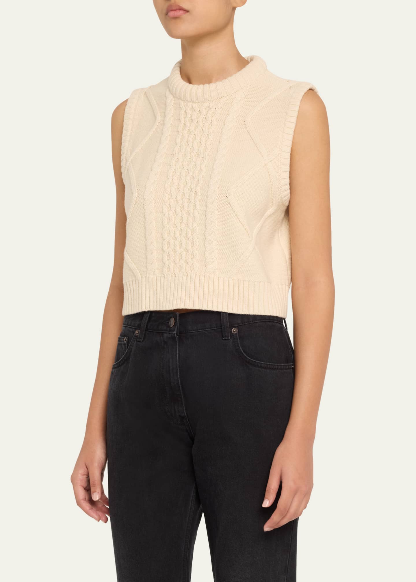 Kule The Van Chunky Cable-Knit Vest Image 4 of 5