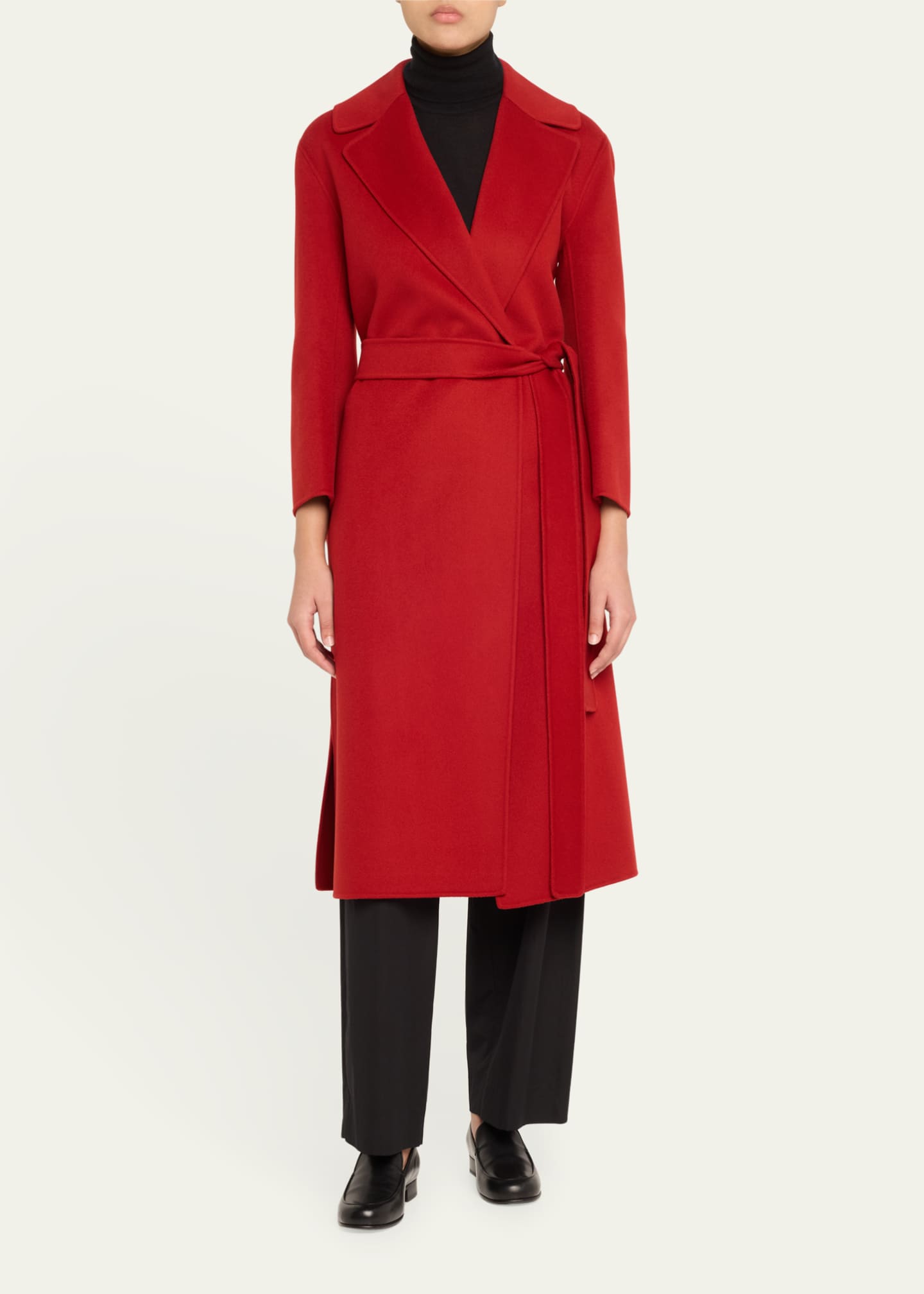 Max Mara Livia Belted Wrap Wool Coat Image 2 of 5