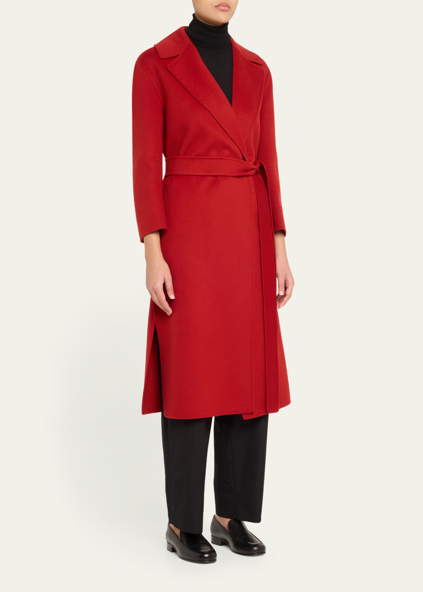 Max Mara Livia Belted Wrap Wool Coat Image 4 of 5