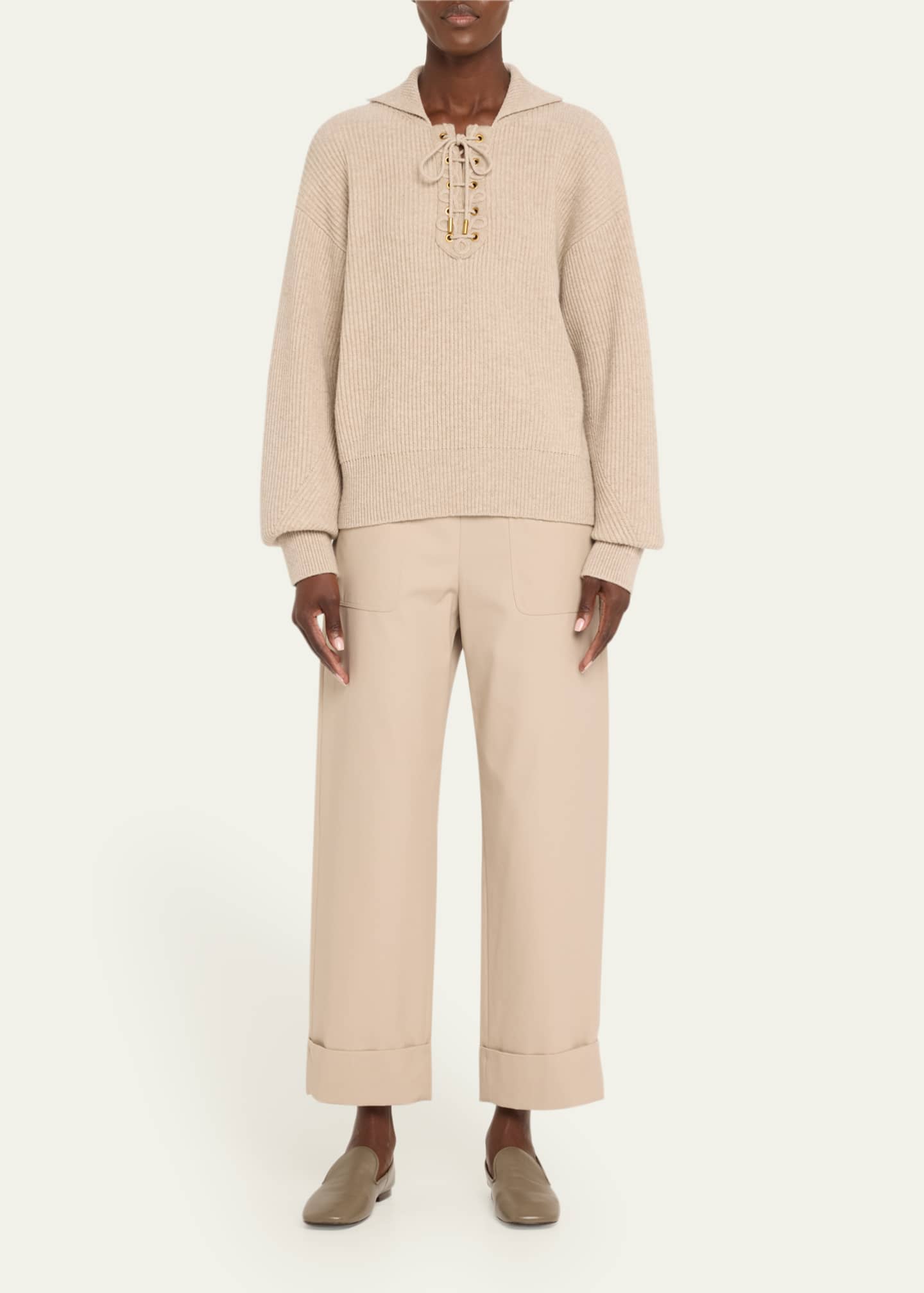 Max Mara Eccelso Lace-Up Sweater - Bergdorf Goodman