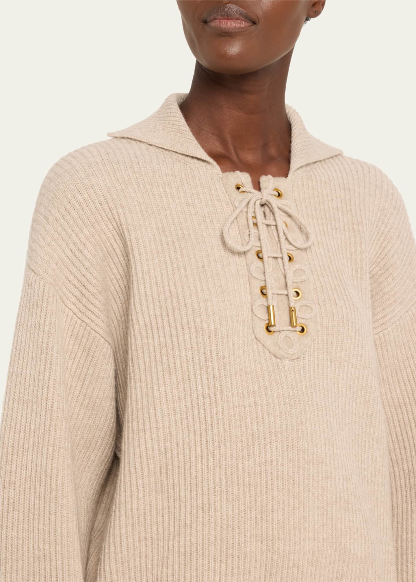 Max Mara Eccelso Lace-Up Sweater - Bergdorf Goodman