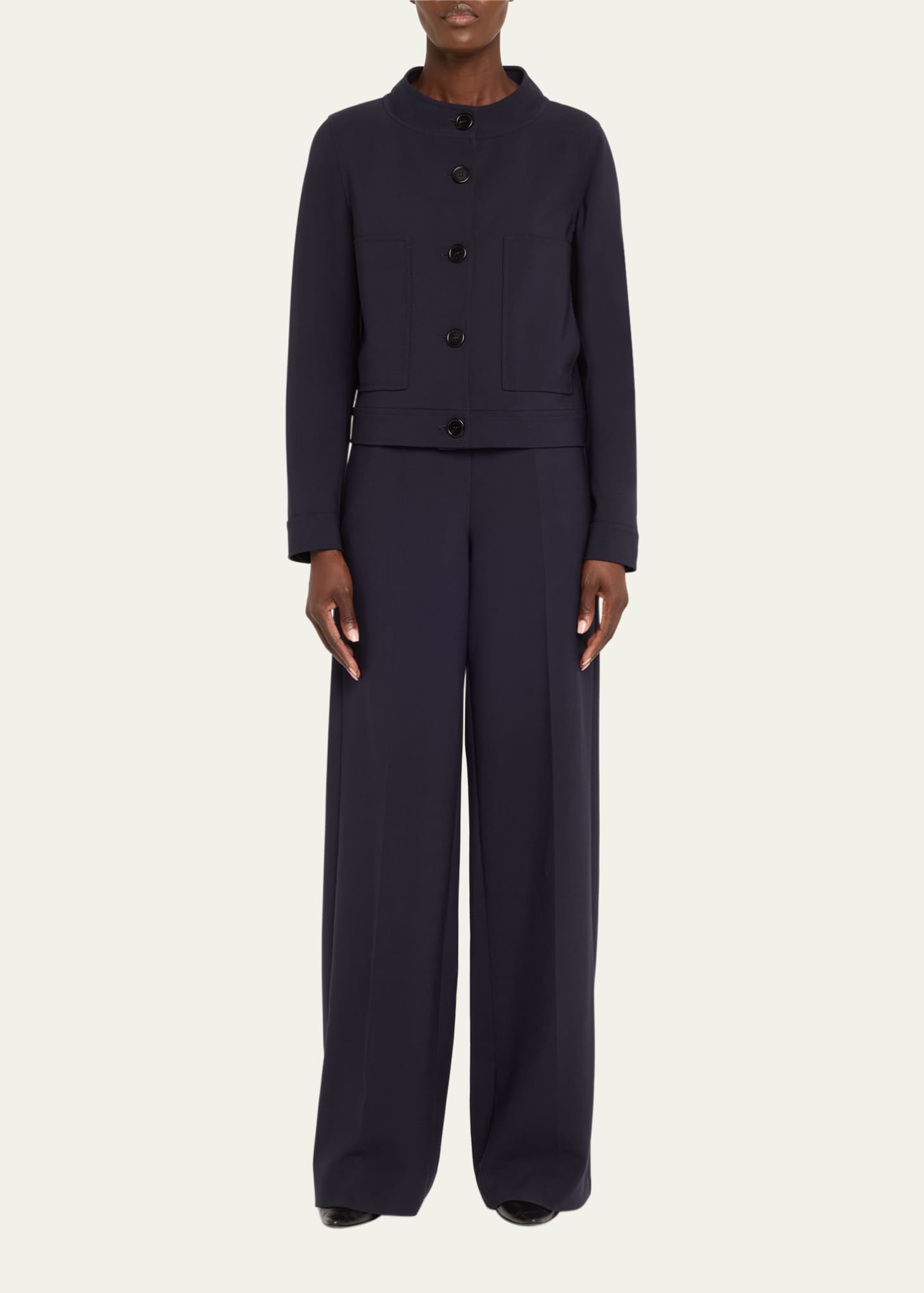 Max Mara Lamine Funnel-Neck Cotton Jacket Image 2 of 5