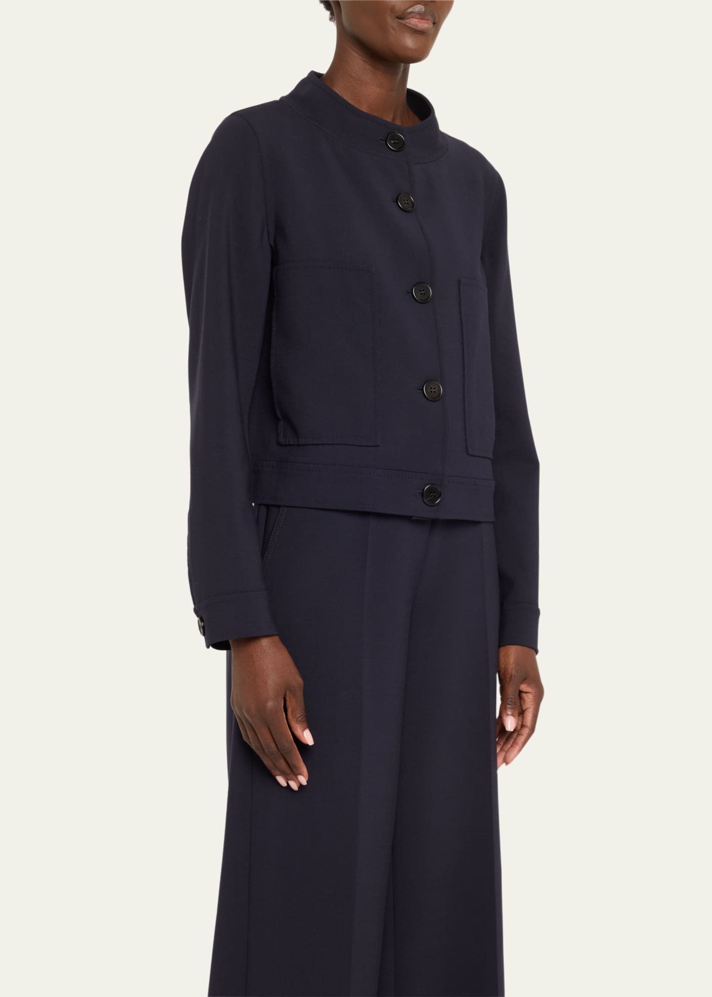 Max Mara Lamine Funnel-Neck Cotton Jacket Image 4 of 5
