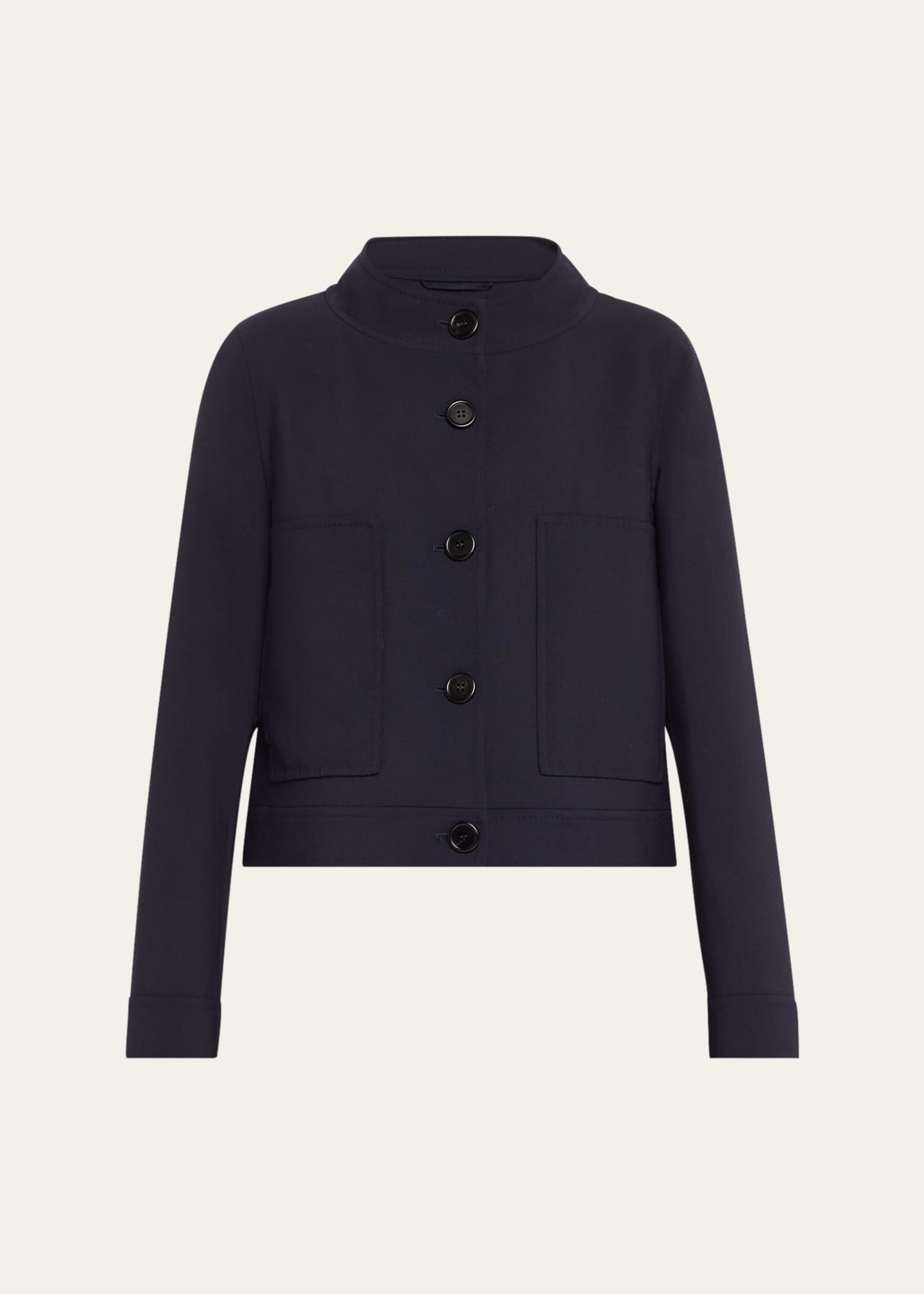 Max Mara Lamine Funnel-Neck Cotton Jacket Image 1 of 5