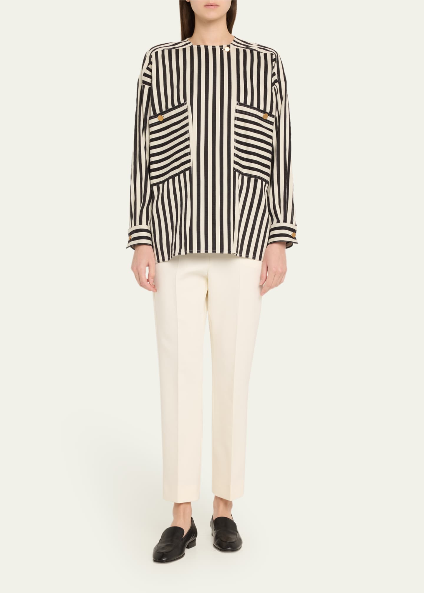 Max Mara Nepeta Skinny Leg Long Trousers, White Image 2 of 5