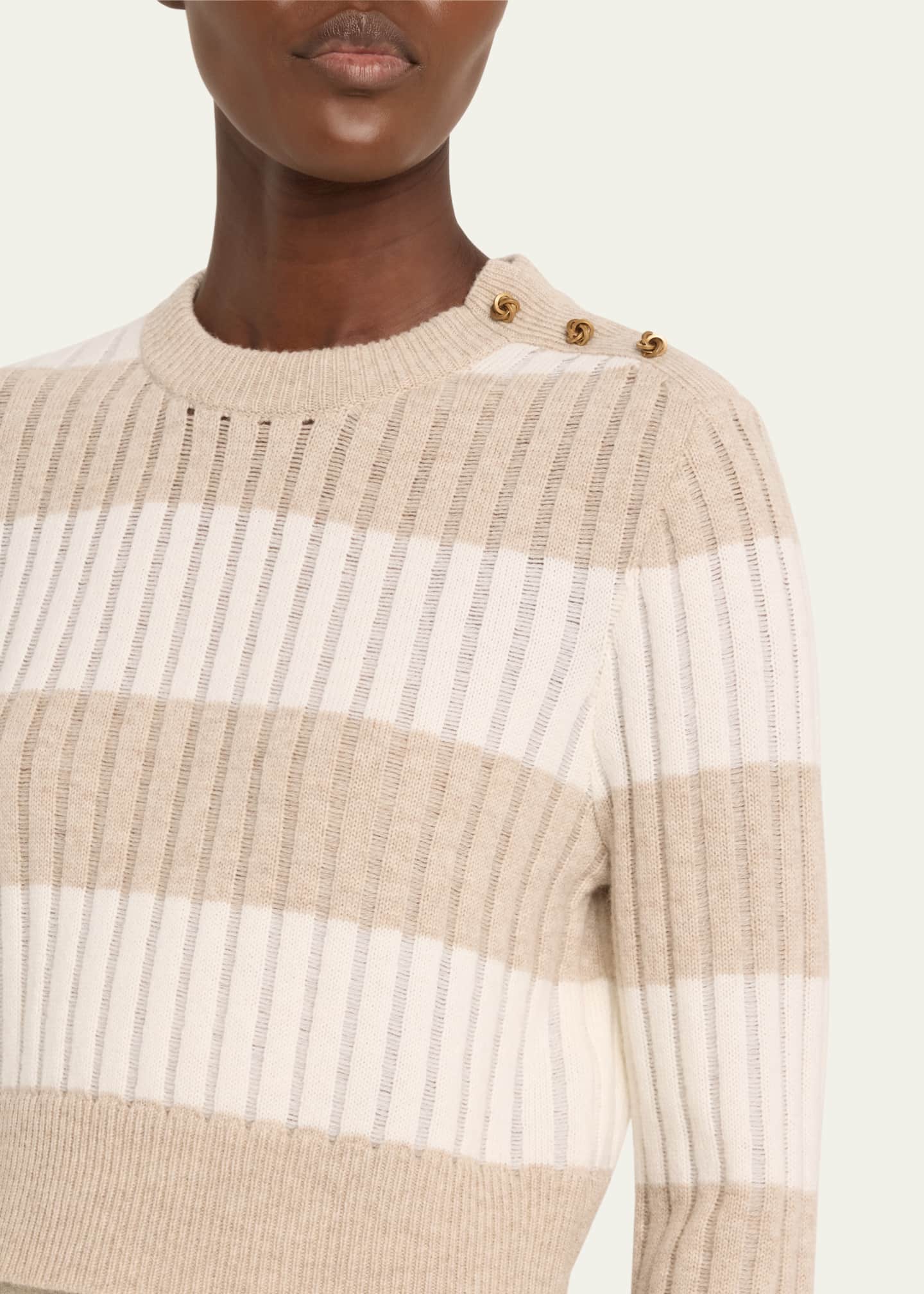 Max Mara Alfeo Ribbed Wool Cashmere Cropped Sweater