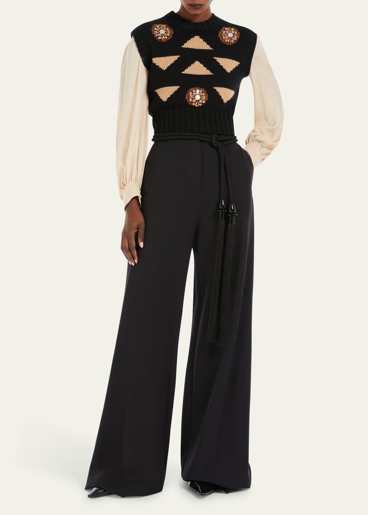 Max Mara Circolo Wide Leg Jersey Trousers Image 2 of 5