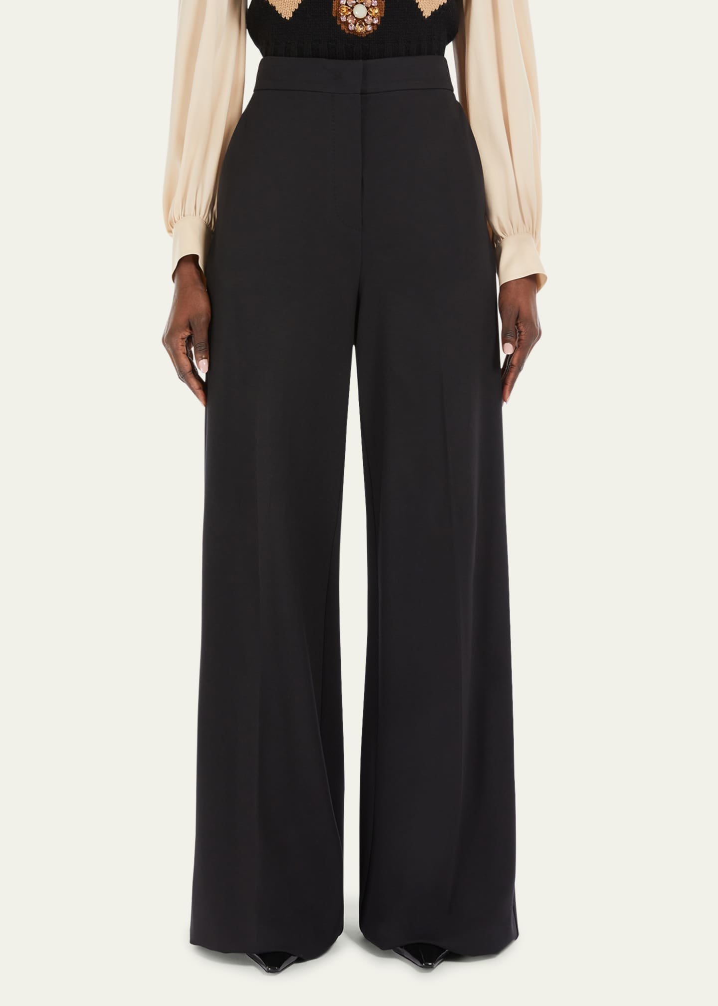 Max Mara Circolo Wide Leg Jersey Trousers Image 4 of 5