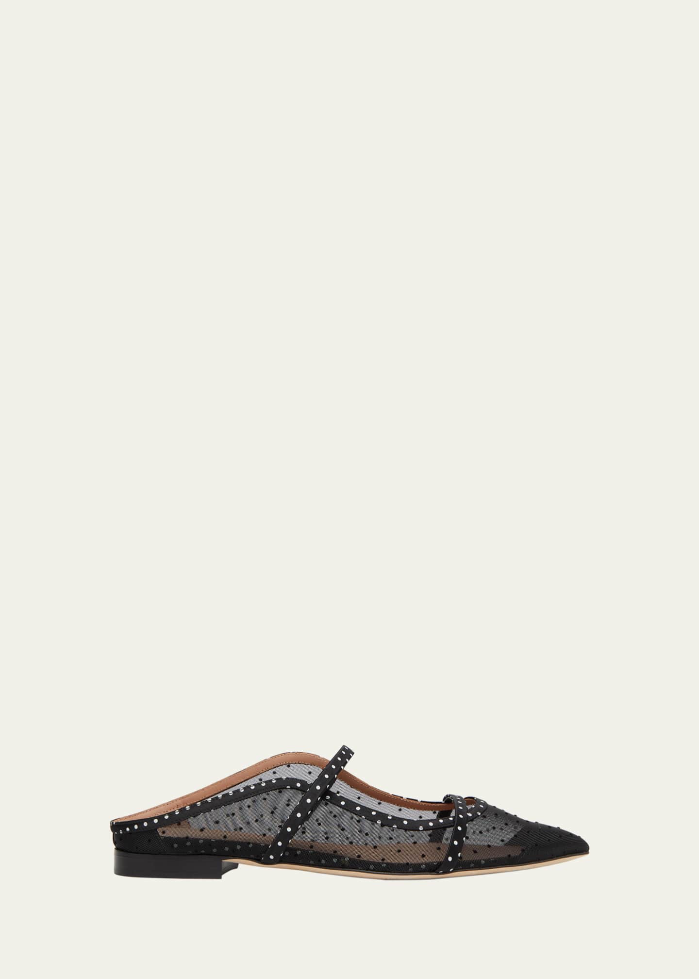 Malone Souliers Maureen Polka Dot Mesh Ballerina Mules Image 1 of 3