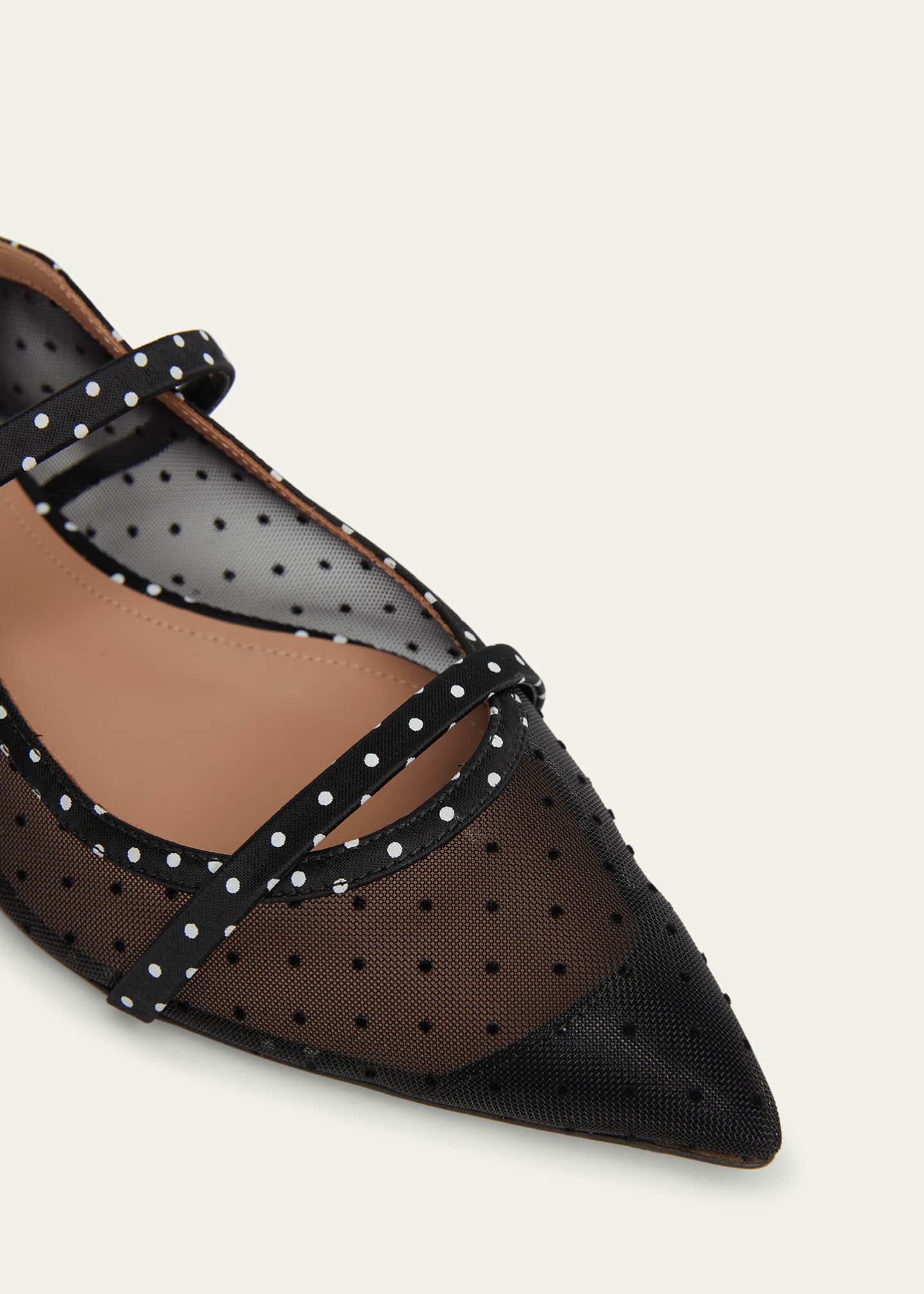 Malone Souliers Maureen Polka Dot Mesh Ballerina Mules Image 3 of 3